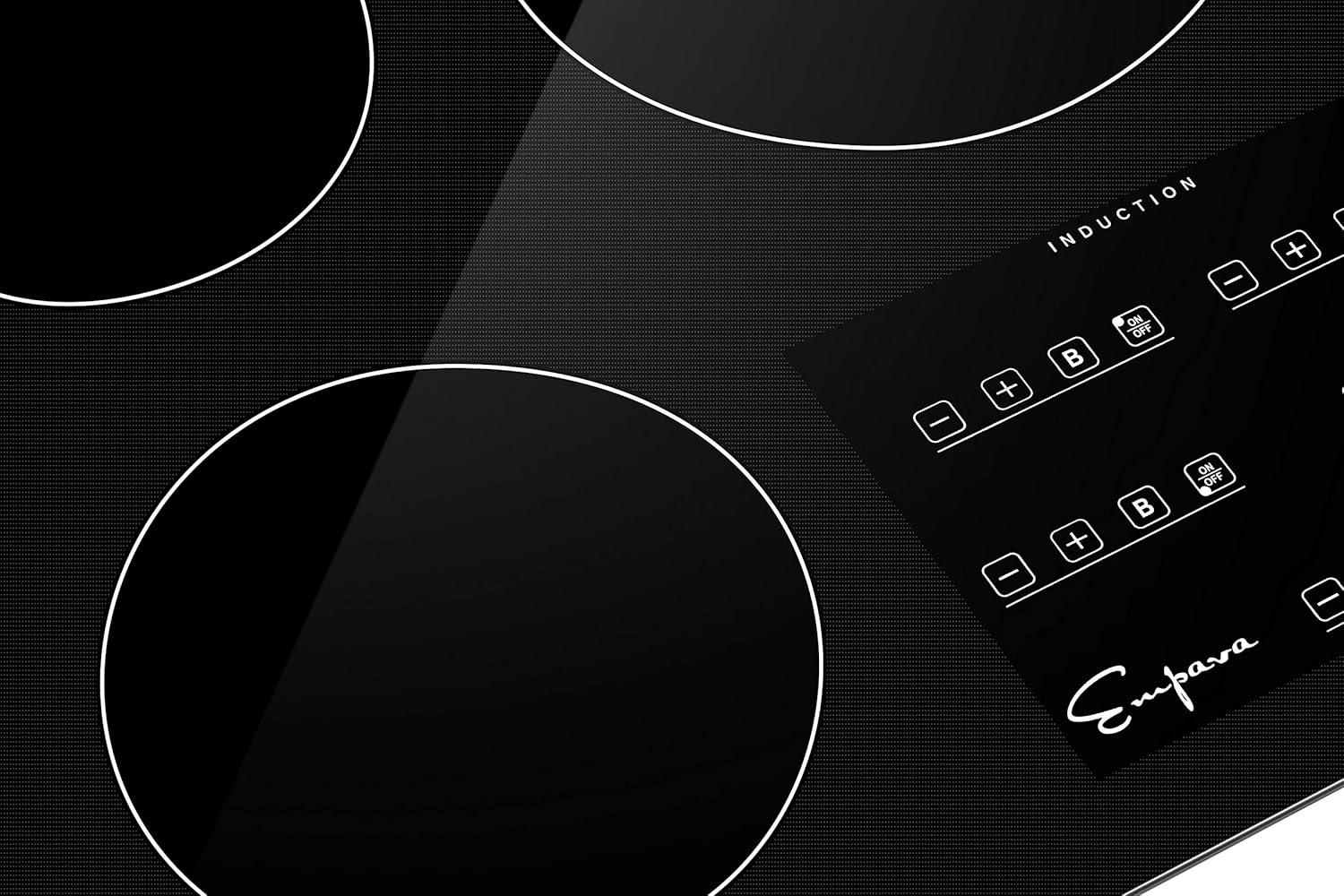 30 in. Electric Stove Induction Cooktop Smooth Surface in Black Vitro Ceramic Glass with 4 Elements Booster Burner