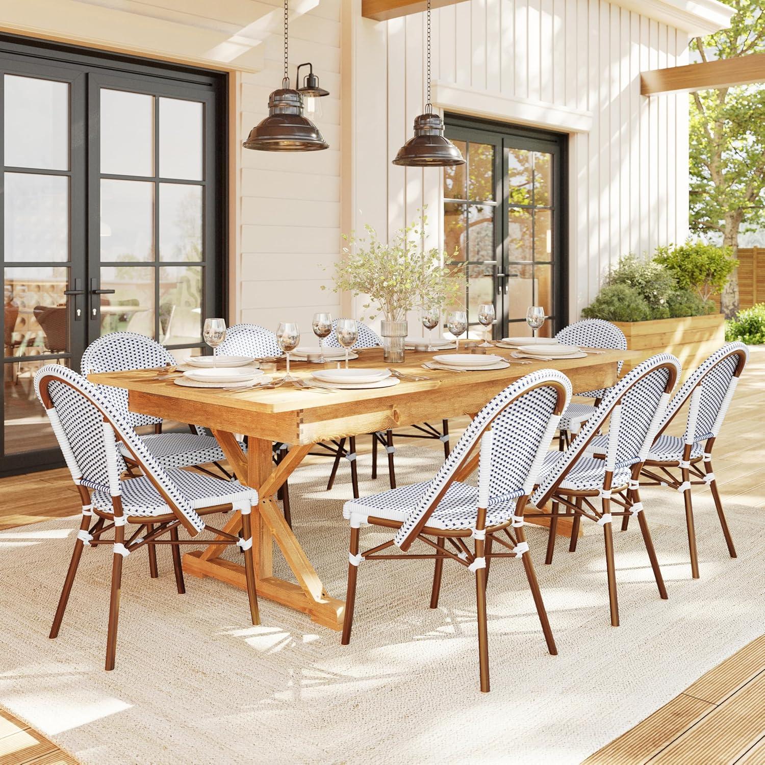 Martha Stewart Martha Stewart Lily Pond All-Weather Stackable Patio Bistro Dining Chairs (Set of 2)