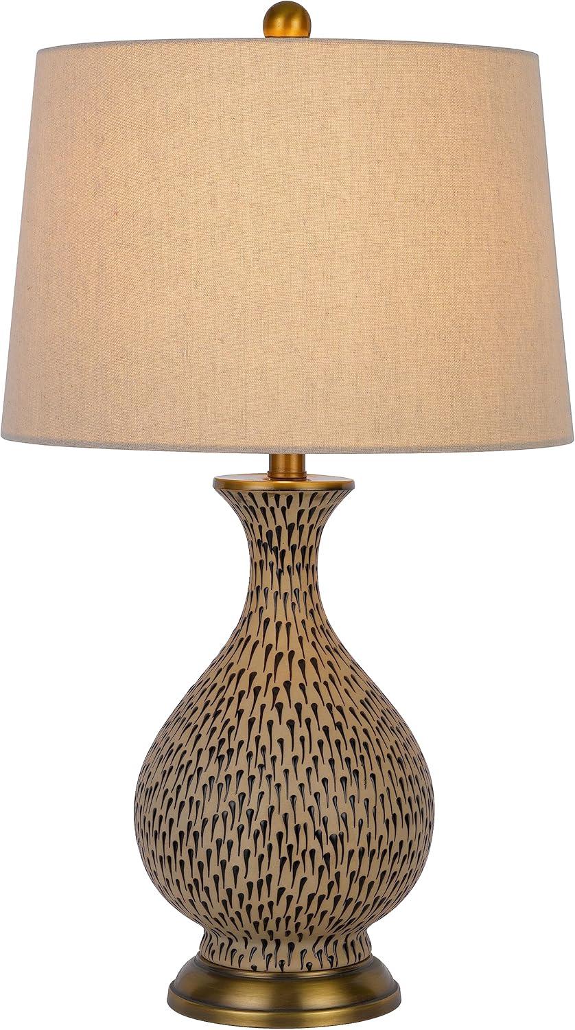 Orivesi 26" Terra Cotta Ceramic Table Lamp Set with Fabric Shade