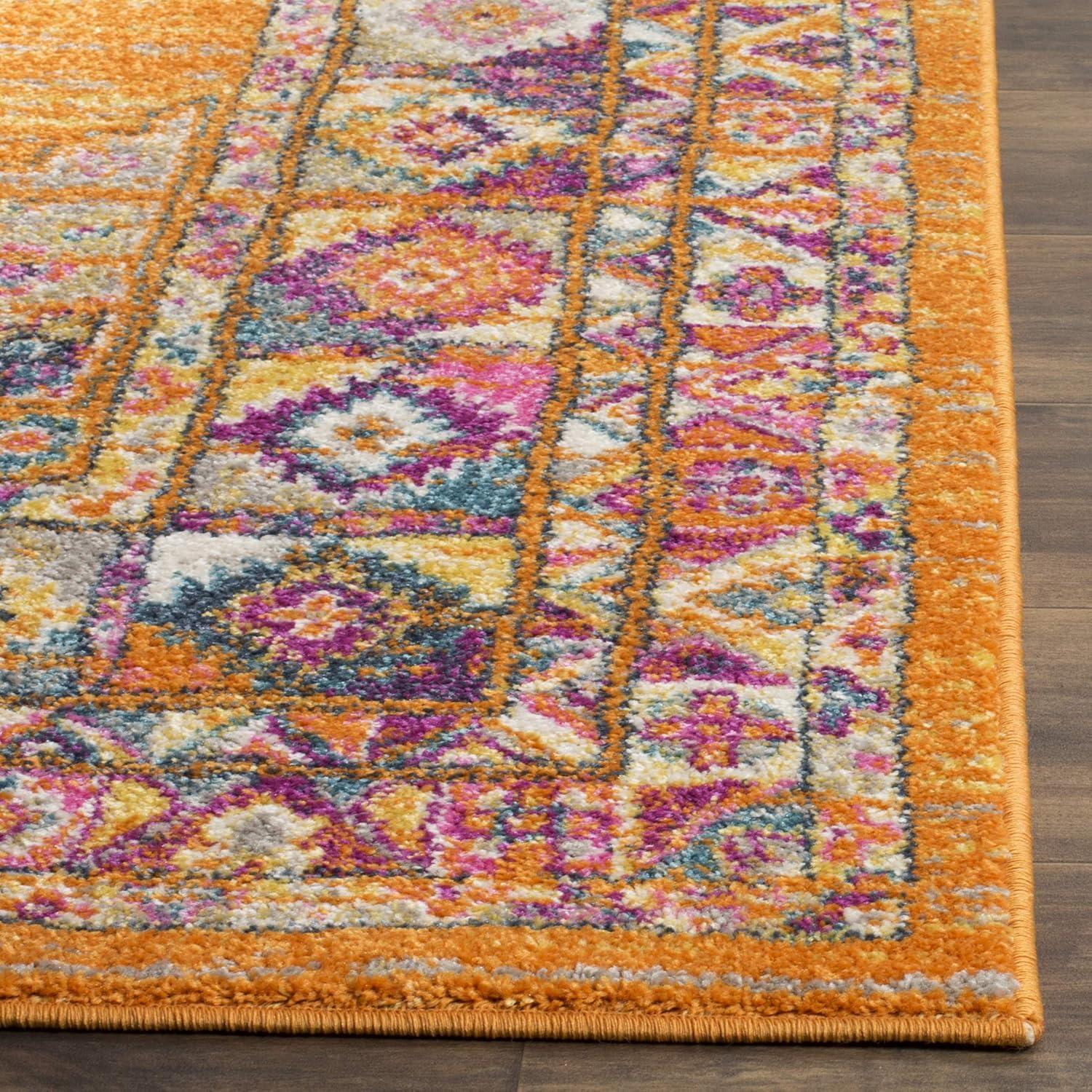 Madison MAD133 Power Loomed Indoor Area Rug - Orange/Fuchsia - 5'1"x7'6" - Safavieh