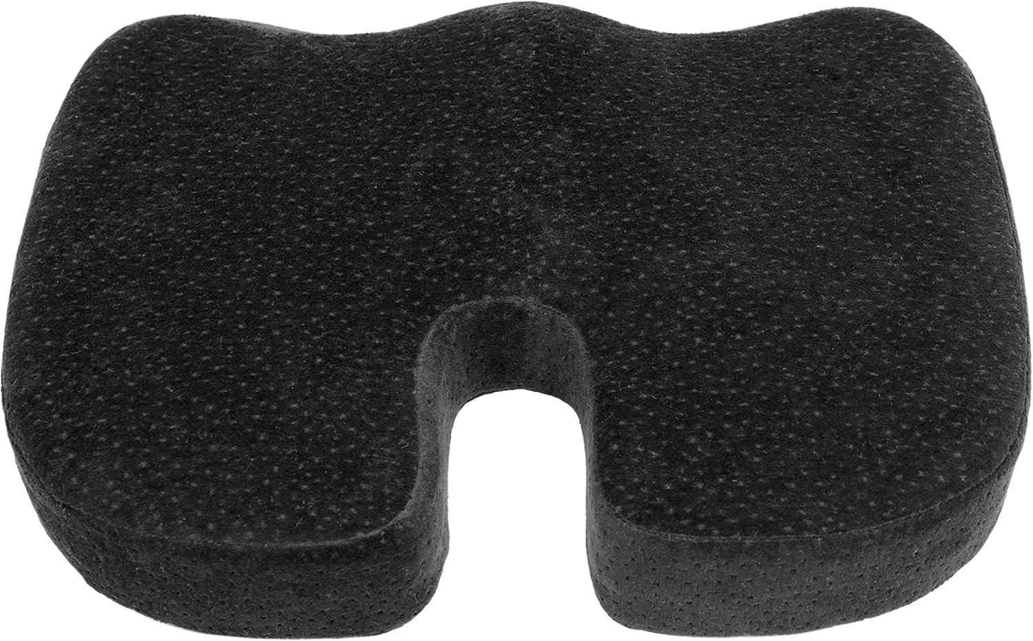 Aurora Health & Beauty  Black Orthopedically Back Designed Memory Foam Coccyx Cushion Seat