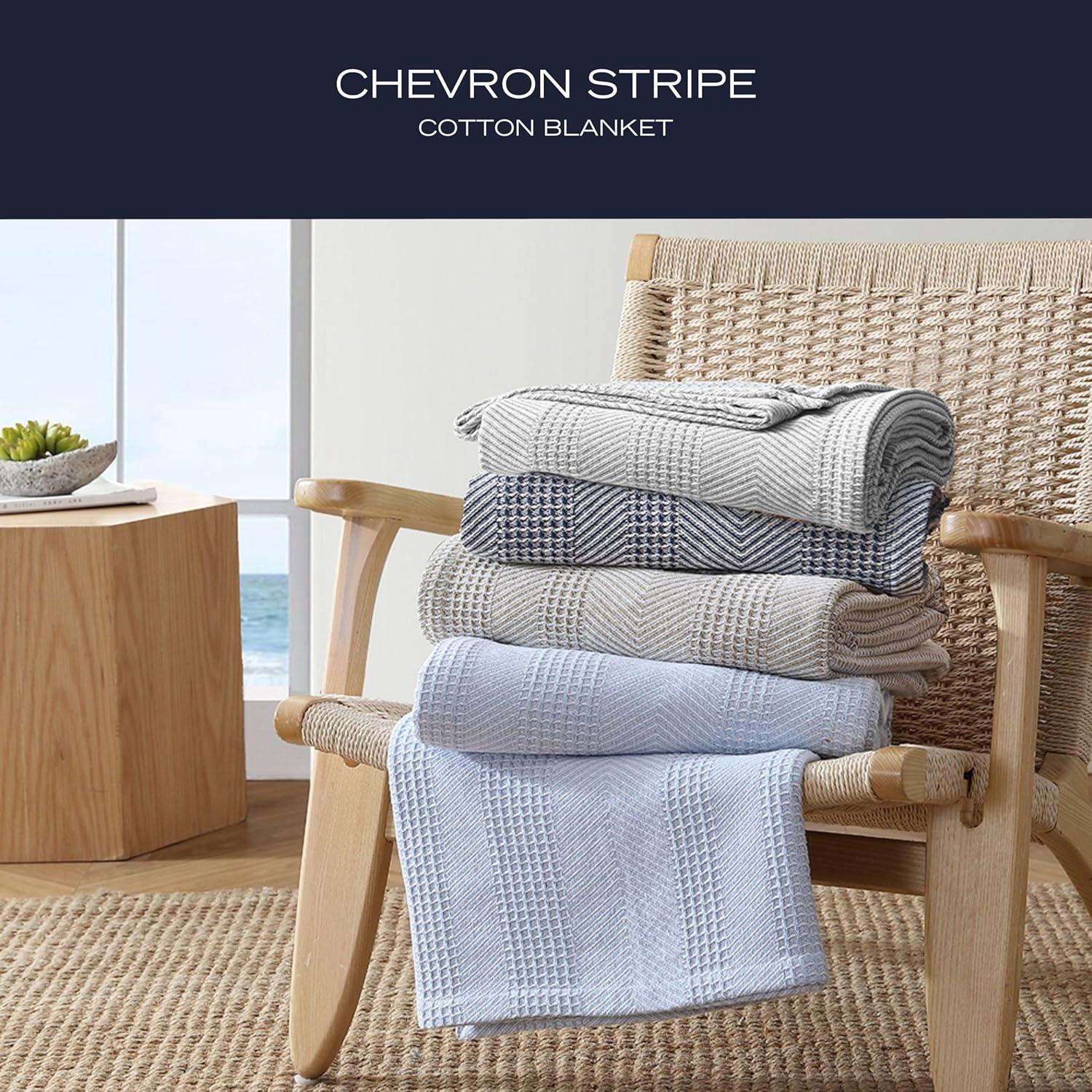 Nautica Nautica Chevron Stripe Cotton Blanket