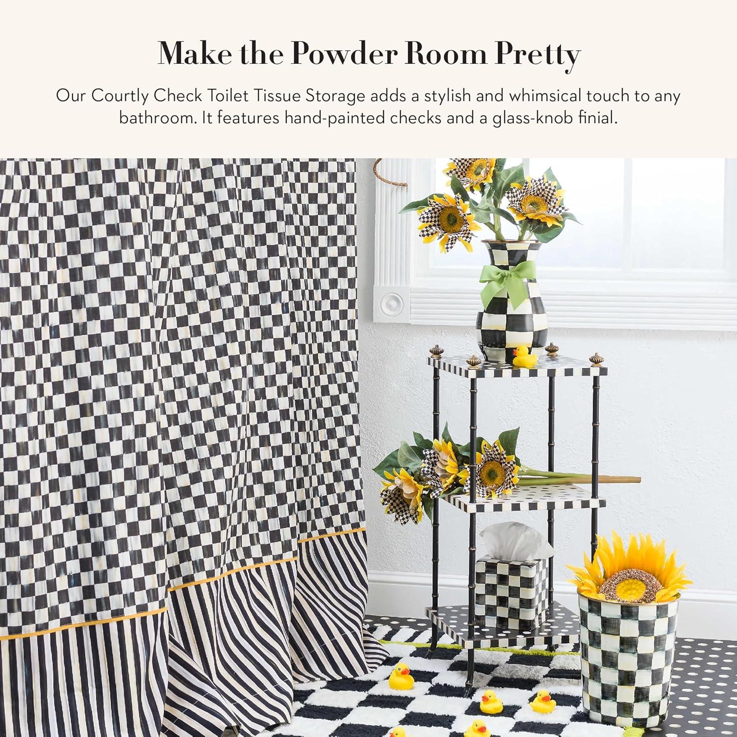 MacKenzie-Childs Sterling Check® Toilet Tissue Storage