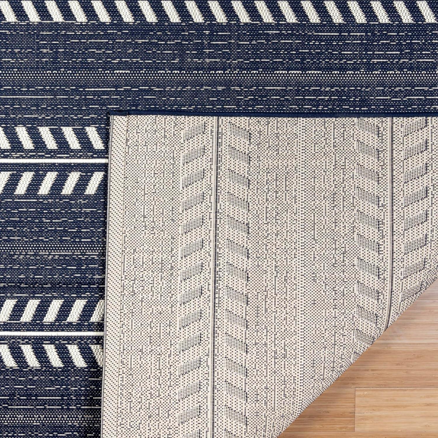 Gertmenian Paseo Moran Stripe Bohemian Striped Flatweave Indoor Outdoor Area Rug