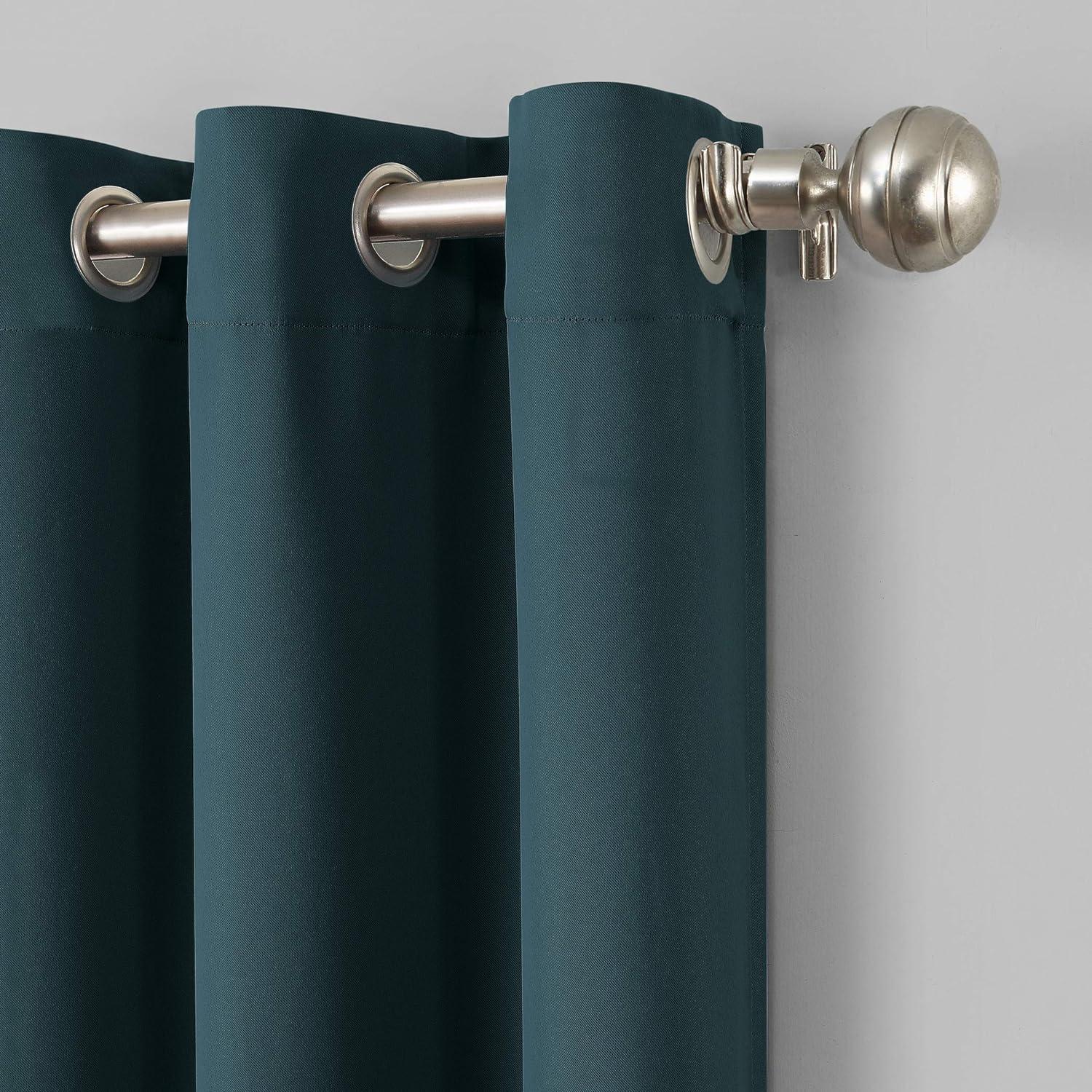 Sun Zero Nolan Energy Efficient Blackout Grommet Single Curtain Panel, 40" x 95", Teal