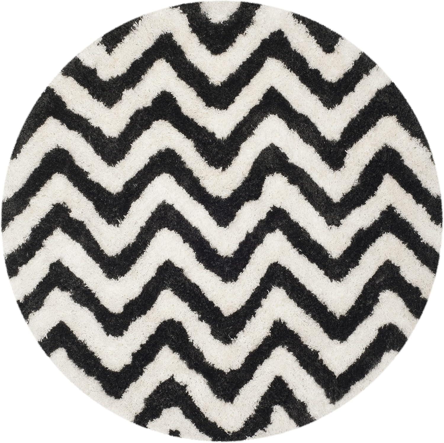 Barcelona Shag Hand Tufted Performance Chevron Rug