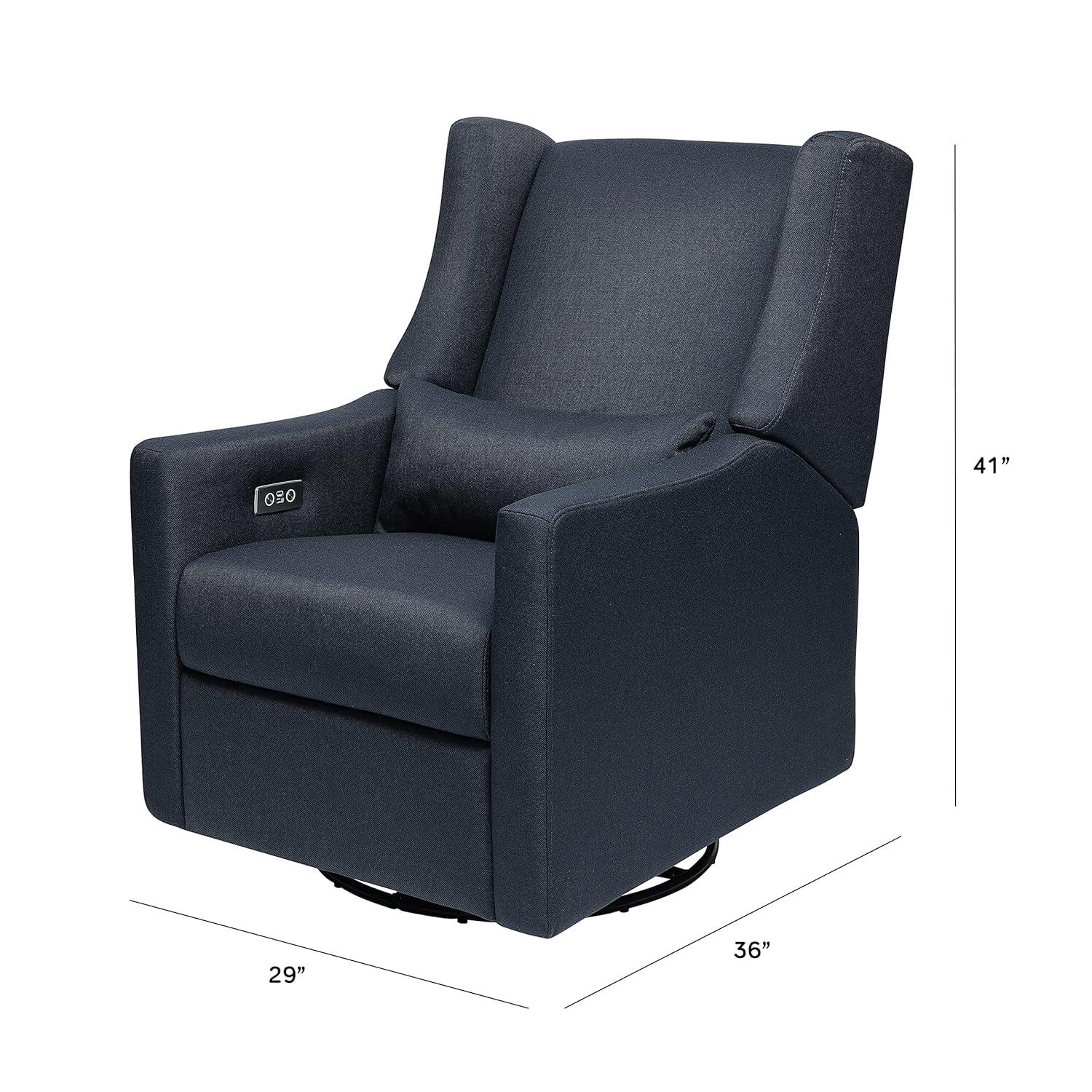 Sustainably Sourced White Linen Swivel Recliner Armchair