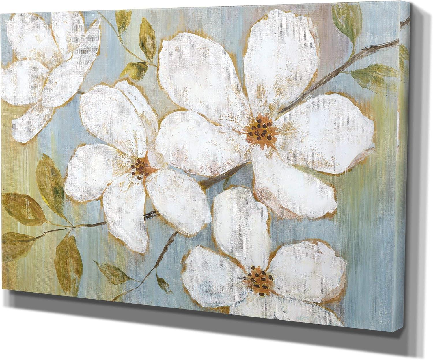 Poppy II Beige and Green Canvas Wall Art