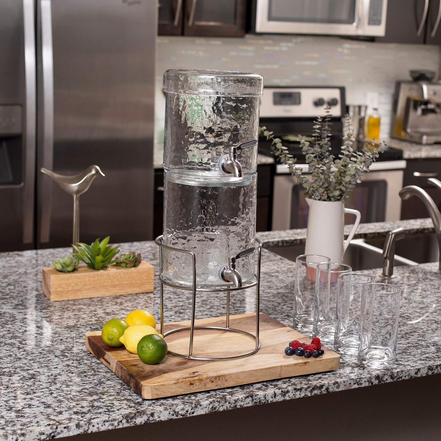 BirdRock Home 2 Gallon Stacking Beverage Dispenser with Stand and Lid - Stainless Steel