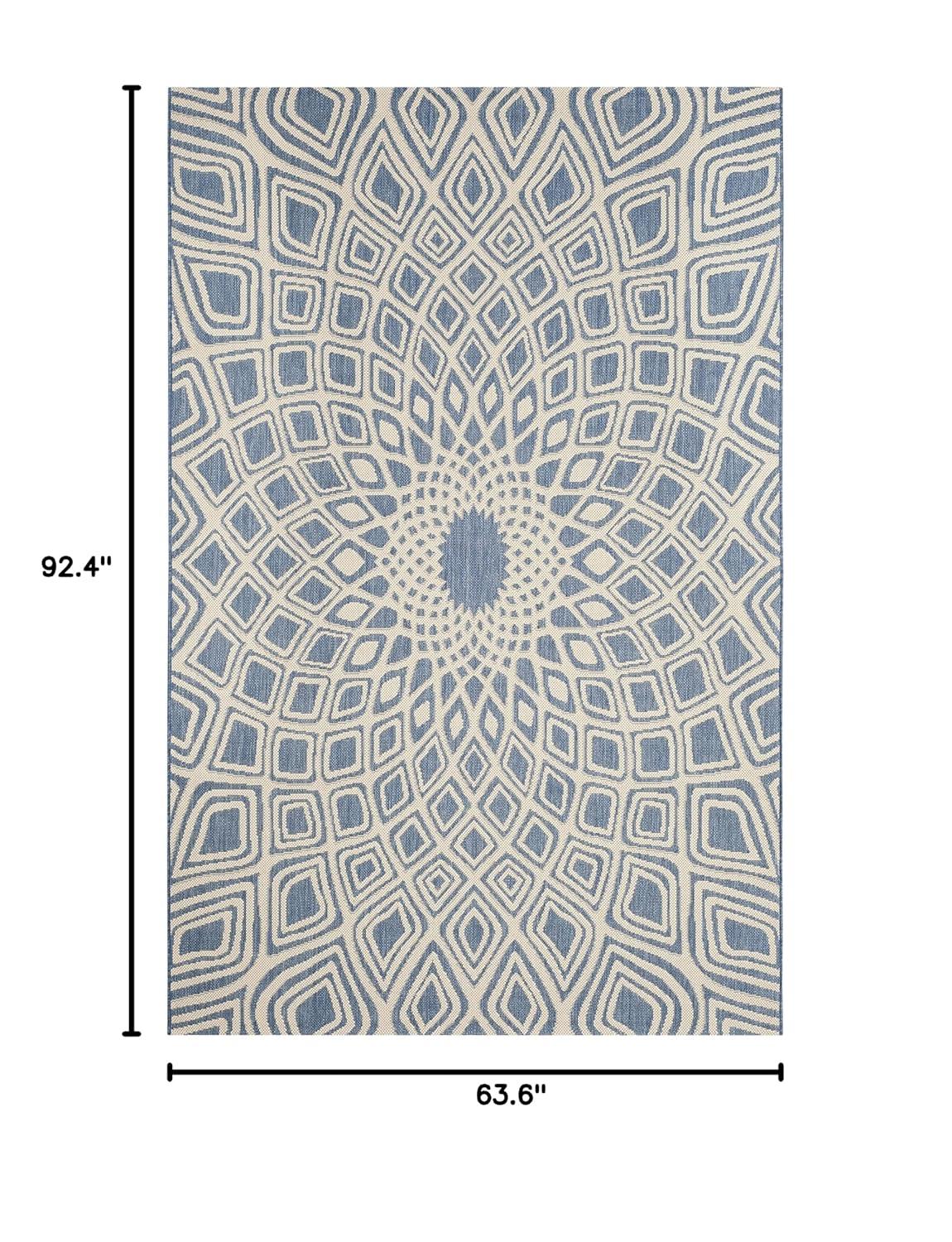 Courtyard CY6616 Power Loomed Indoor/Outdoor Area Rug - Blue/Beige - 5'3"x7'7" - Safavieh.