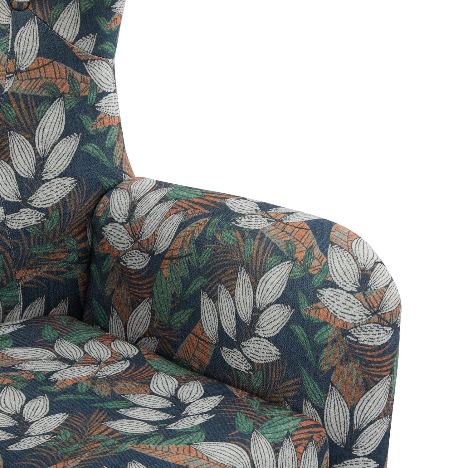 Christopher Knight Home Faschia Mid Century Modern Accent Chair, Fabric Living Room Lounge Chair, Home Office Upholstered Single Sofa, Comfy Reading Chair for Bed Room, Multicolor Floral Print