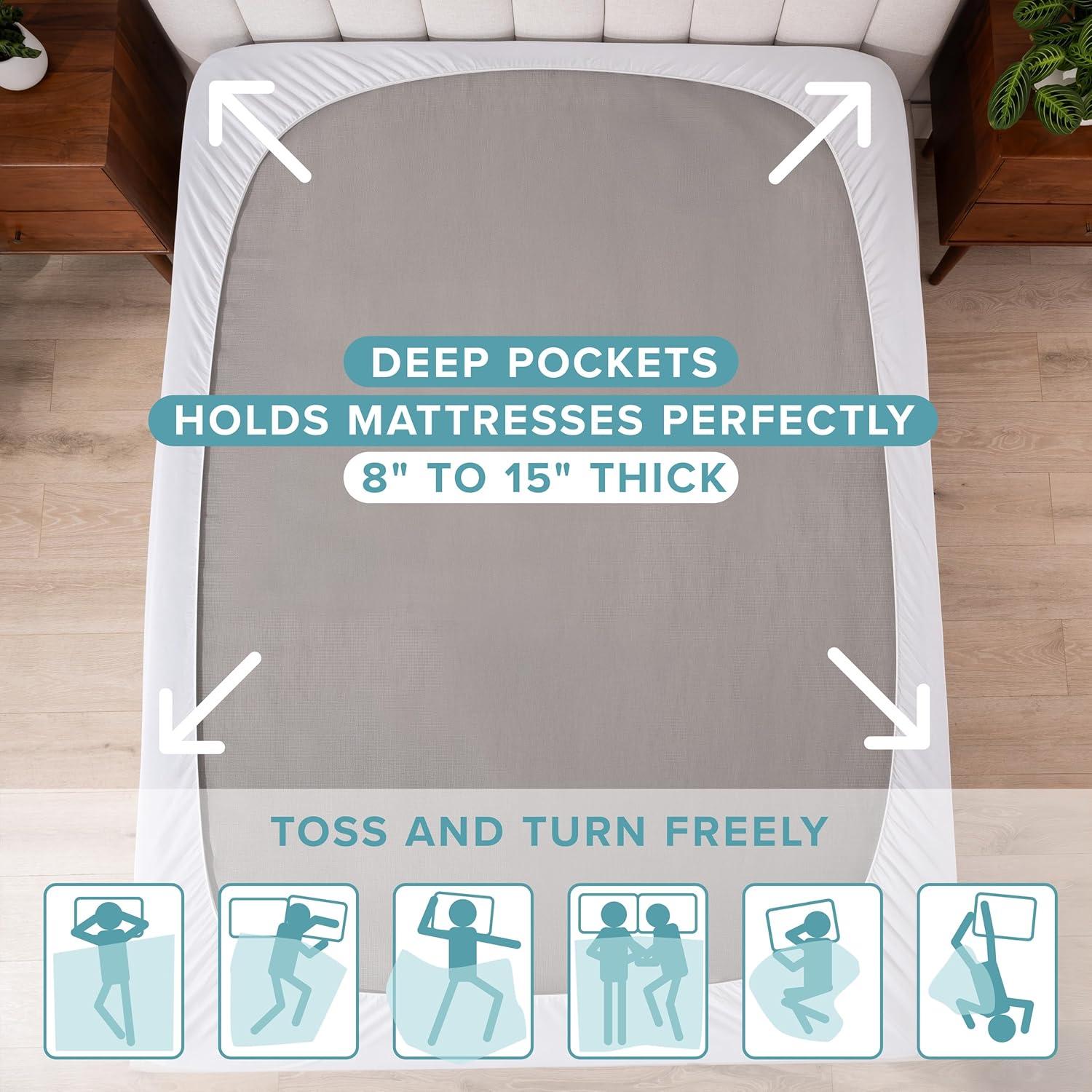 Bare Home Waterproof Quilted Mattress Pad