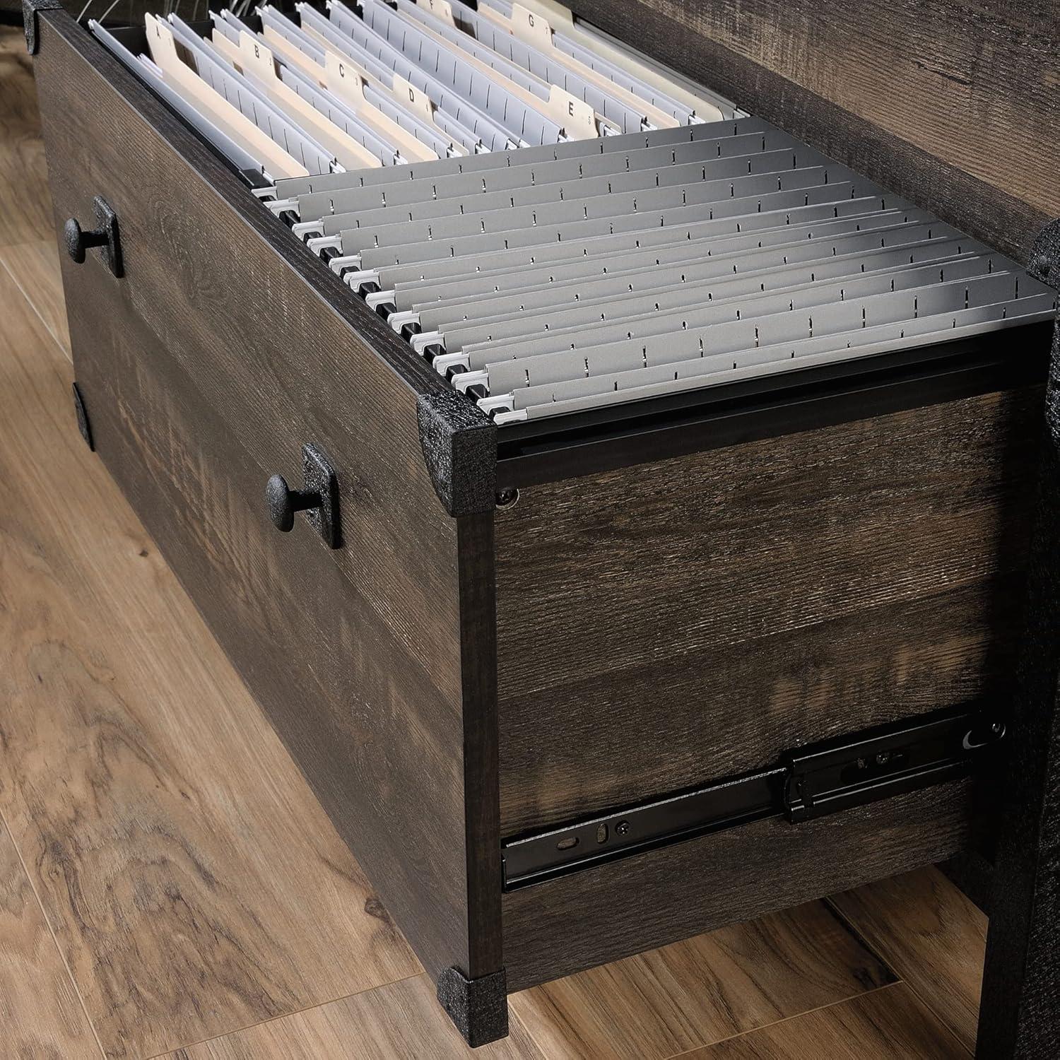 2 Drawer Steel River Lateral File Cabinet Carbon Oak - Sauder