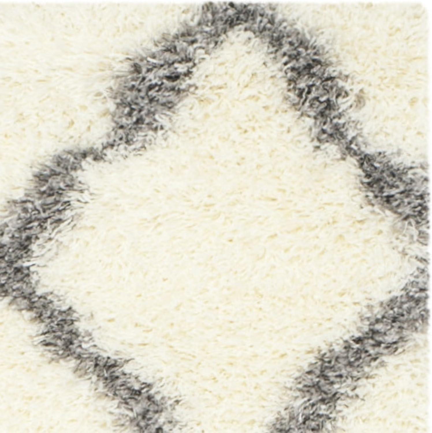 Montreal Shag SGM866 Power Loomed Runner Rug - Ivory/Grey - 2'3"x9' - Safavieh.