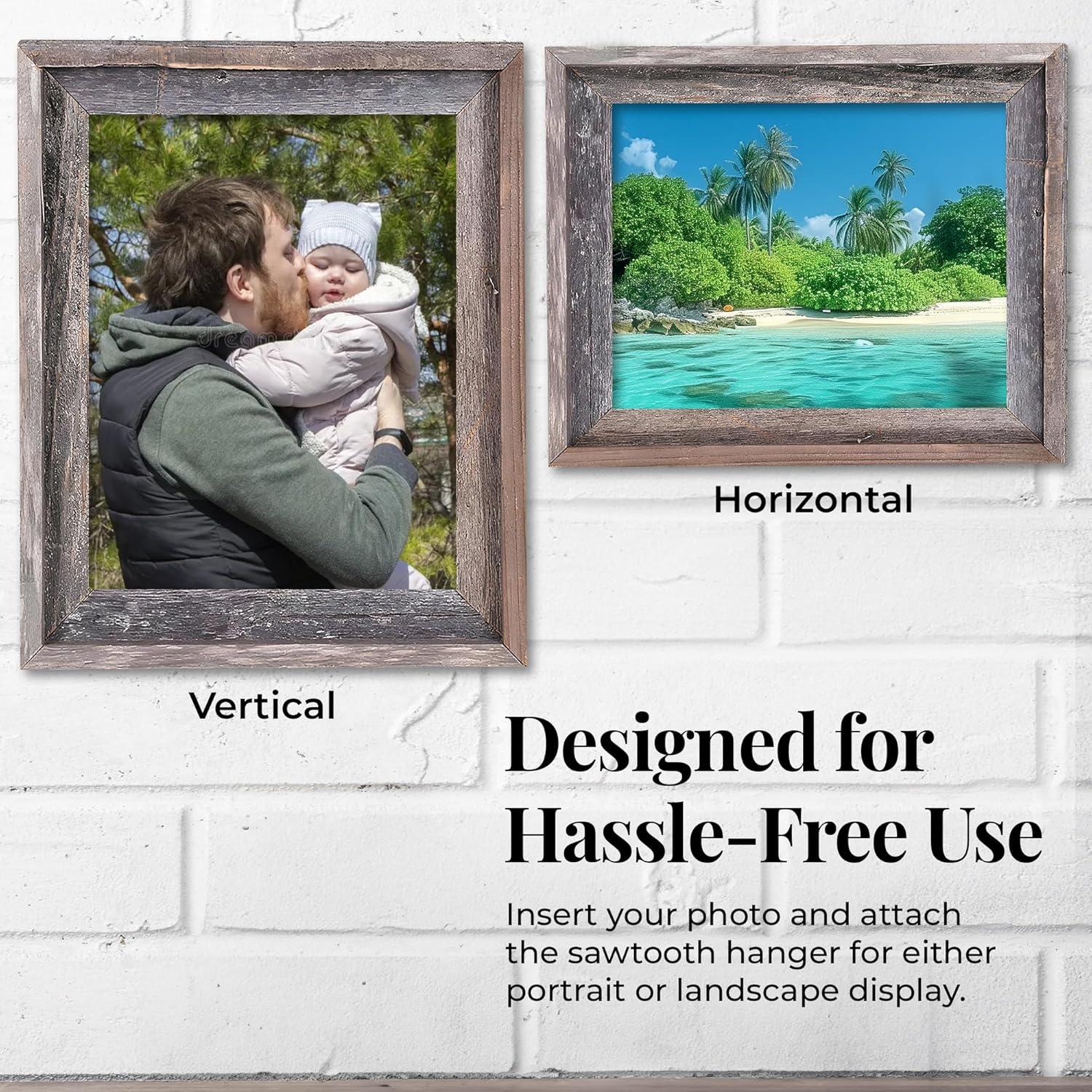 Millwood Pines Kattan Weathered Gray Wood Beveled Picture Frame