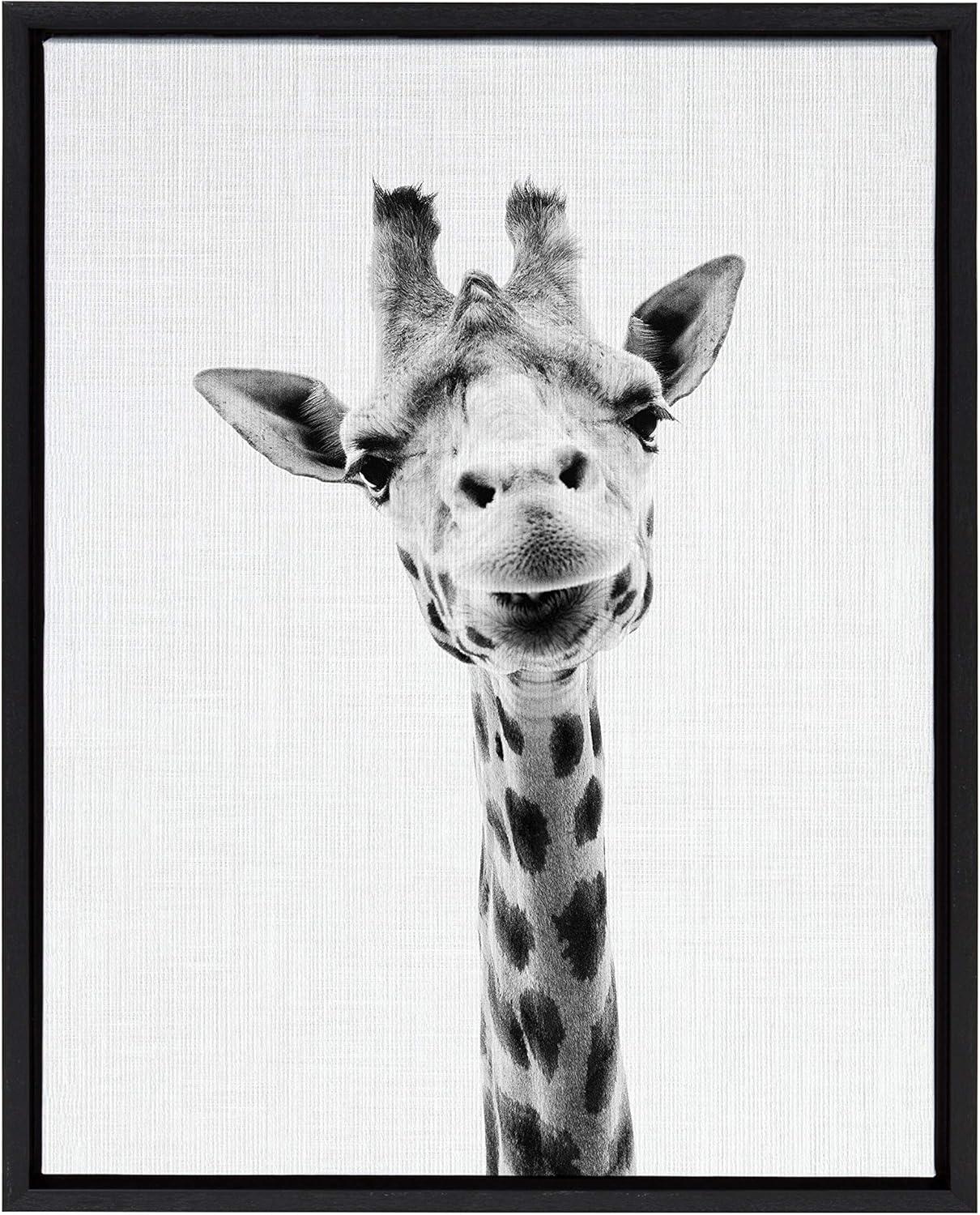 18" x 24" Sylvie Giraffe Framed Canvas by Simon Te Tai - Kate & Laurel All Things Decor