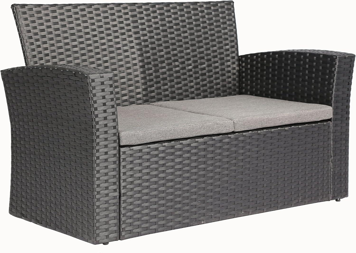 Baner Garden Complete Patio 4 Piece Rattan Wicker Conversation Set