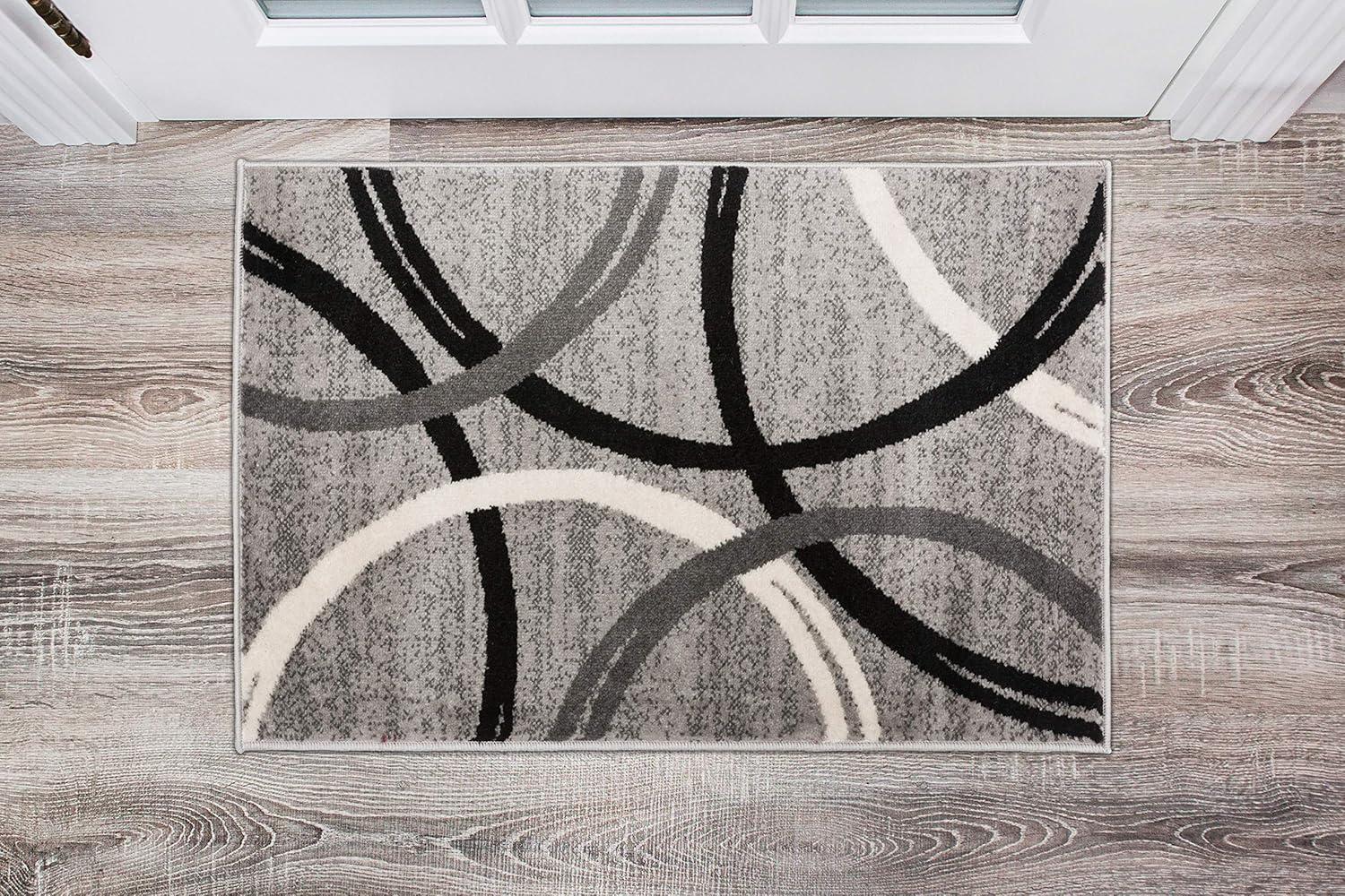 World Rug Gallery Contemporary Abstract Circles Design Area Rug