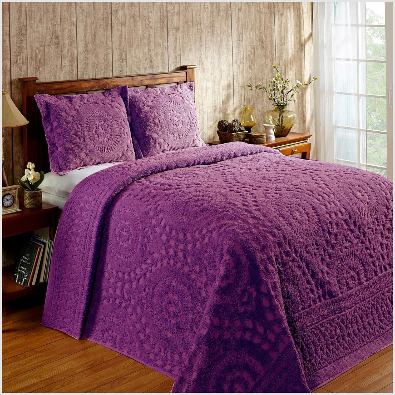 Twin Rio Collection 100% Cotton Tufted Unique Luxurious Floral Design Bedspread Teal - Better Trends