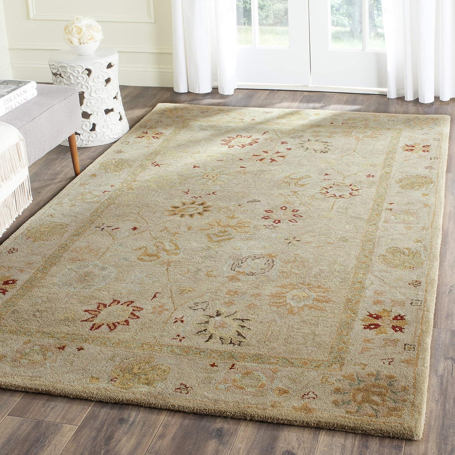 Elegance Revived Hand-Tufted Taupe Wool Rectangular Area Rug