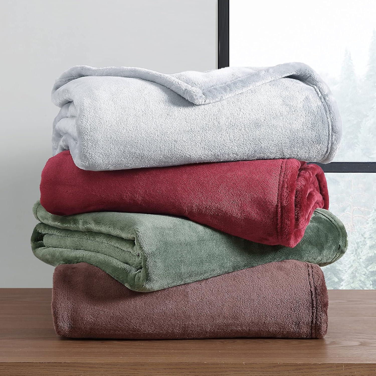 Eddie Bauer Eddie Bauer Ultra Lux Plush Solid Throw Blankets