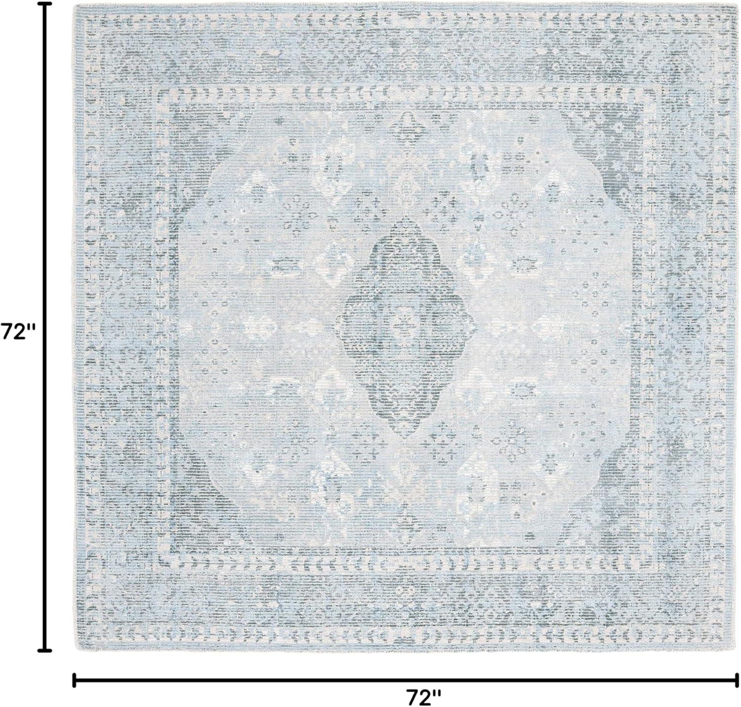 Restoration Vintage RVT708 Hand Loomed Indoor Area Rug - 6'x6' - Grey/Light Blue - Safavieh