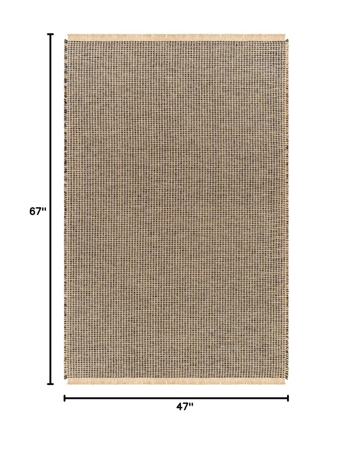 Kimi II Jute Rug by Becki Owens x Surya - Black and Natural / 3'11" x 5'7"