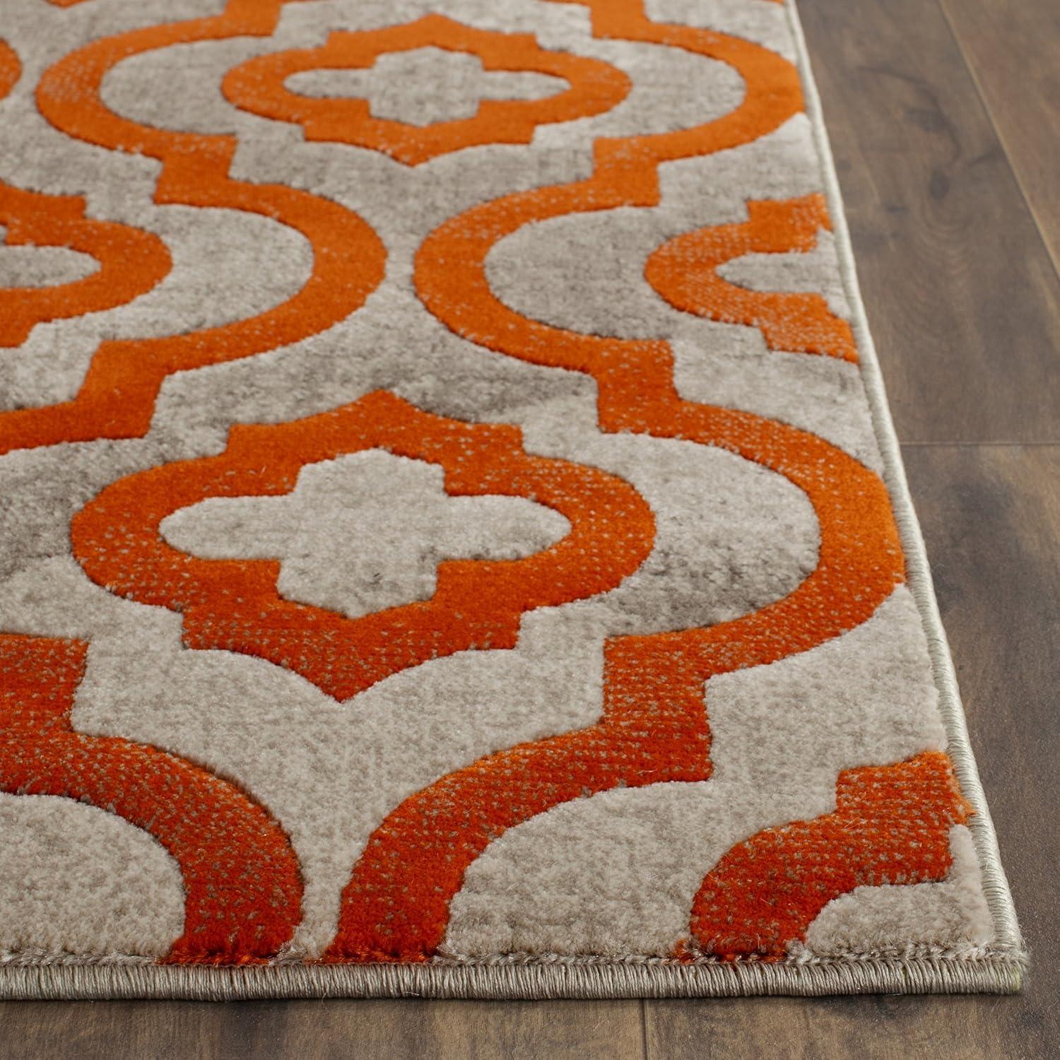 SAFAVIEH Porcello PRL7734F Light Grey / Orange Rug