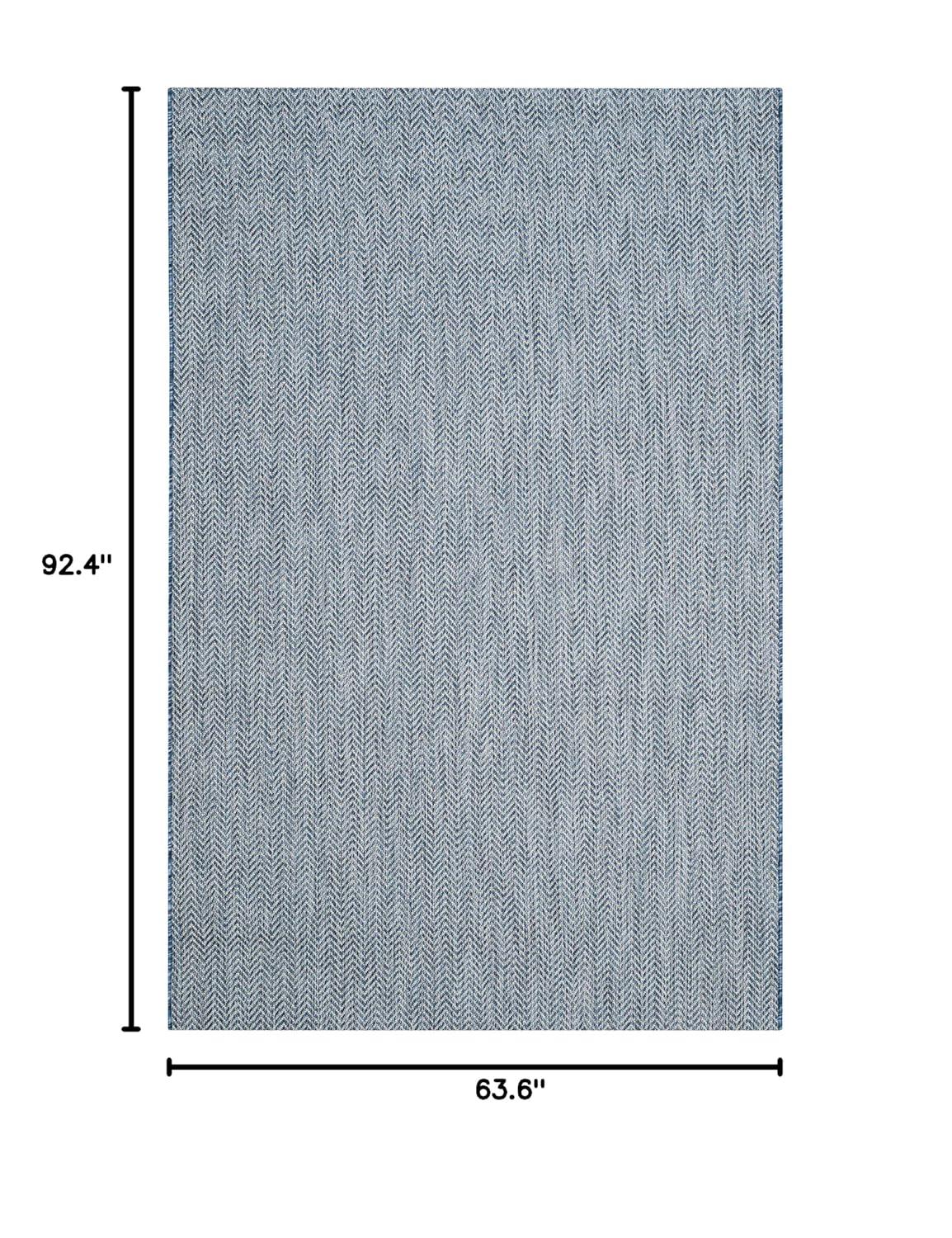 Courtyard CY8022 Power Loomed Indoor and Outdoor Area Rug - Navy/Grey - 5'3"x7'7" - Safavieh