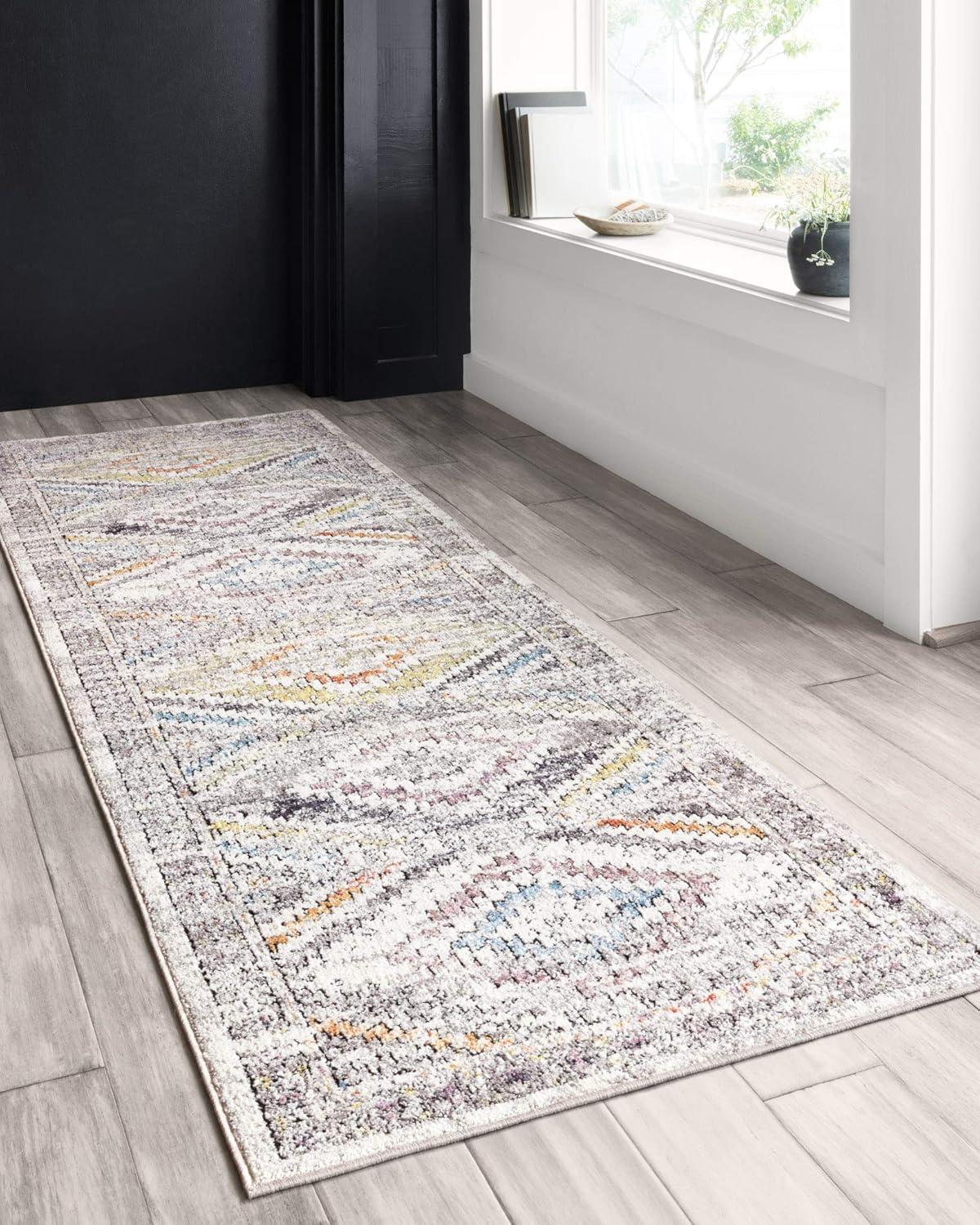 Ivory Elegance 9'6" x 13'3" Synthetic Stain-Resistant Area Rug