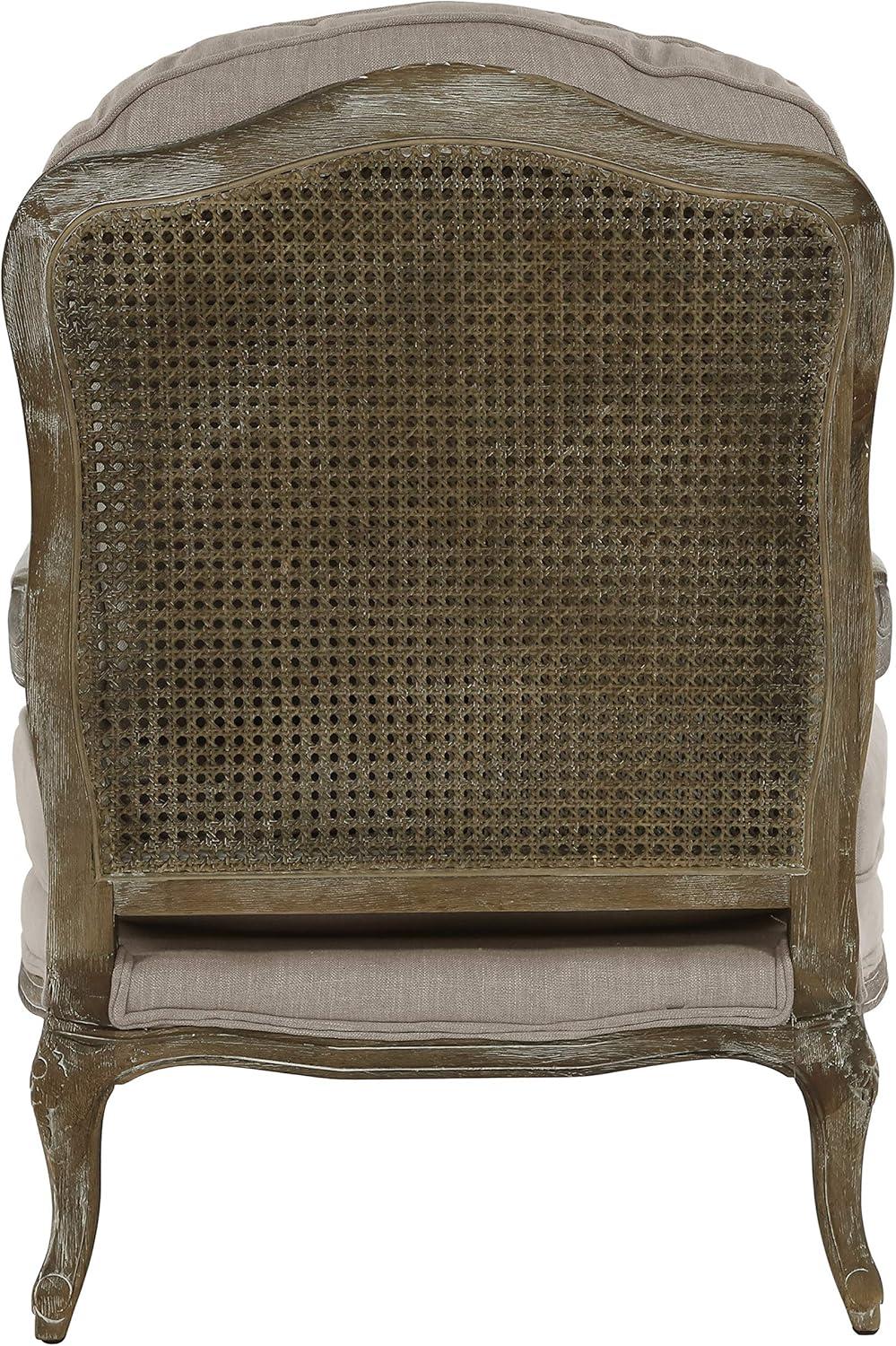 Homelegance Parlier Show Wood Accent Chair In Grey Weathered / Natural Fabric