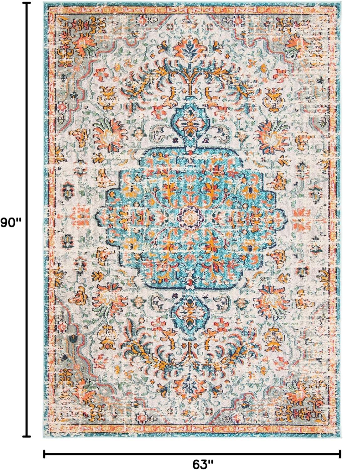 Madison MAD447 Power Loomed Indoor Area Rug - Grey/Light Blue - 5'3"x7'6" - Safavieh