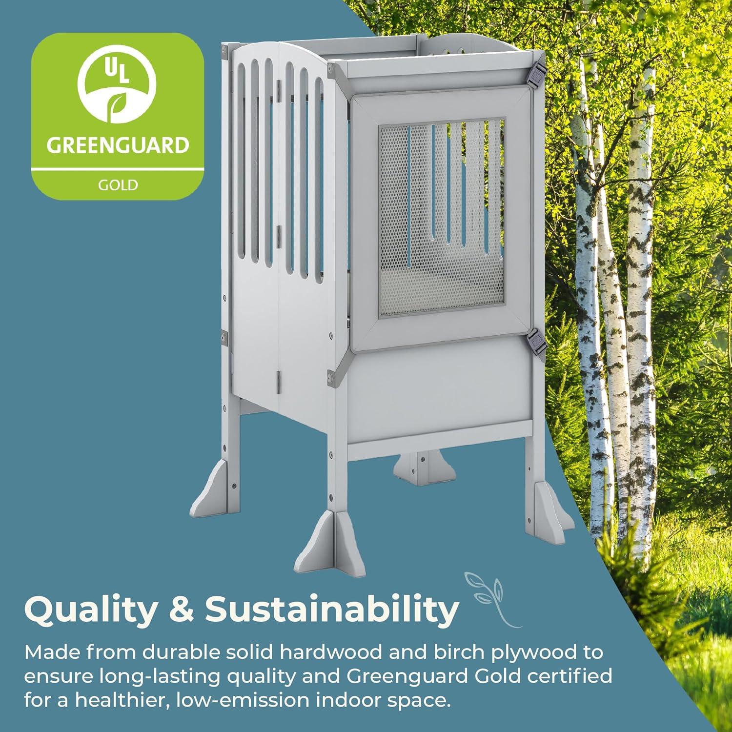 Guidecraft Contemporary Kitchen Helper Foldable Step Stool