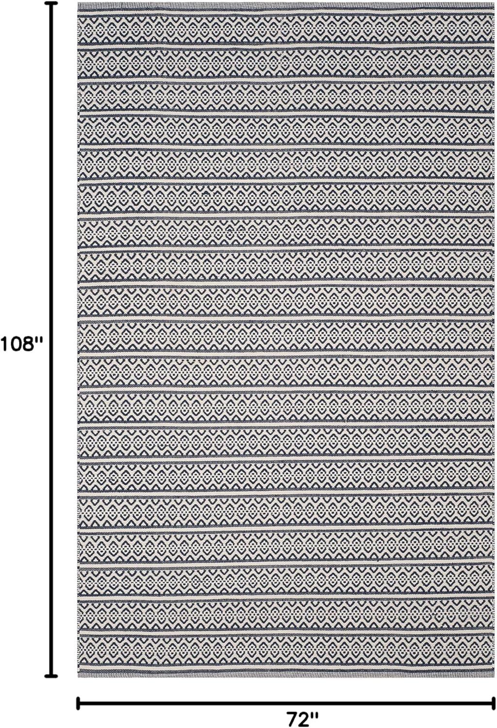 Montauk MTK341 Hand Woven Indoor Area Rug - Ivory/Navy - 6'x9' - Safavieh.