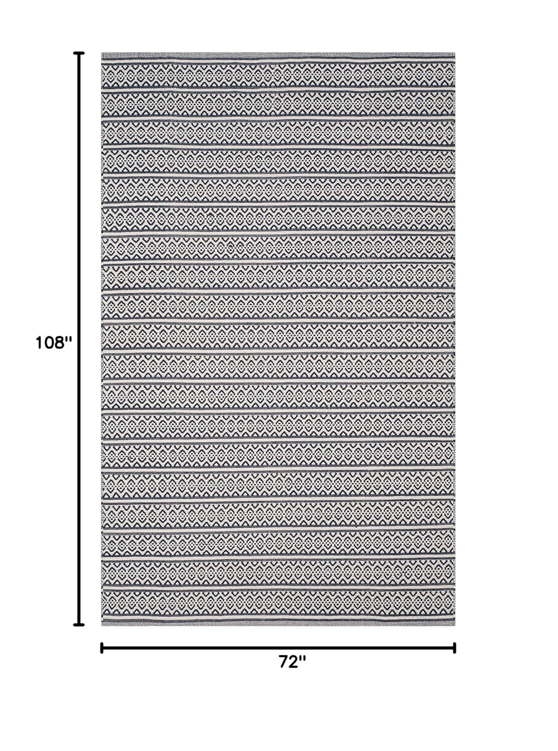 Montauk MTK341 Hand Woven Indoor Area Rug - Ivory/Navy - 6'x9' - Safavieh.