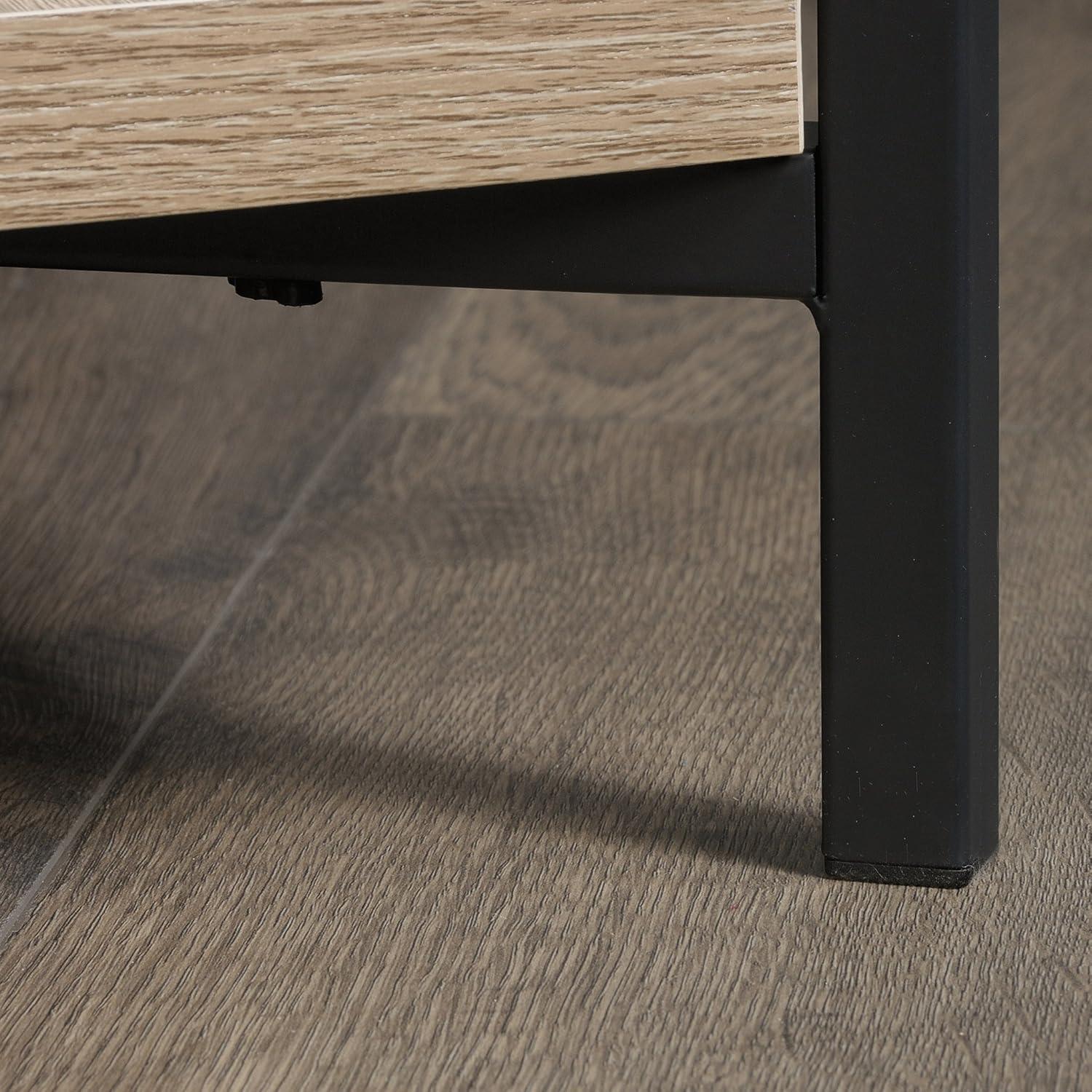 North Avenue Computer Desk with Open Shelves Sindoori Mango - Sauder: 60" Office, Modern Style, Metal Frame: Laminate Workstation with Fixed Shelf