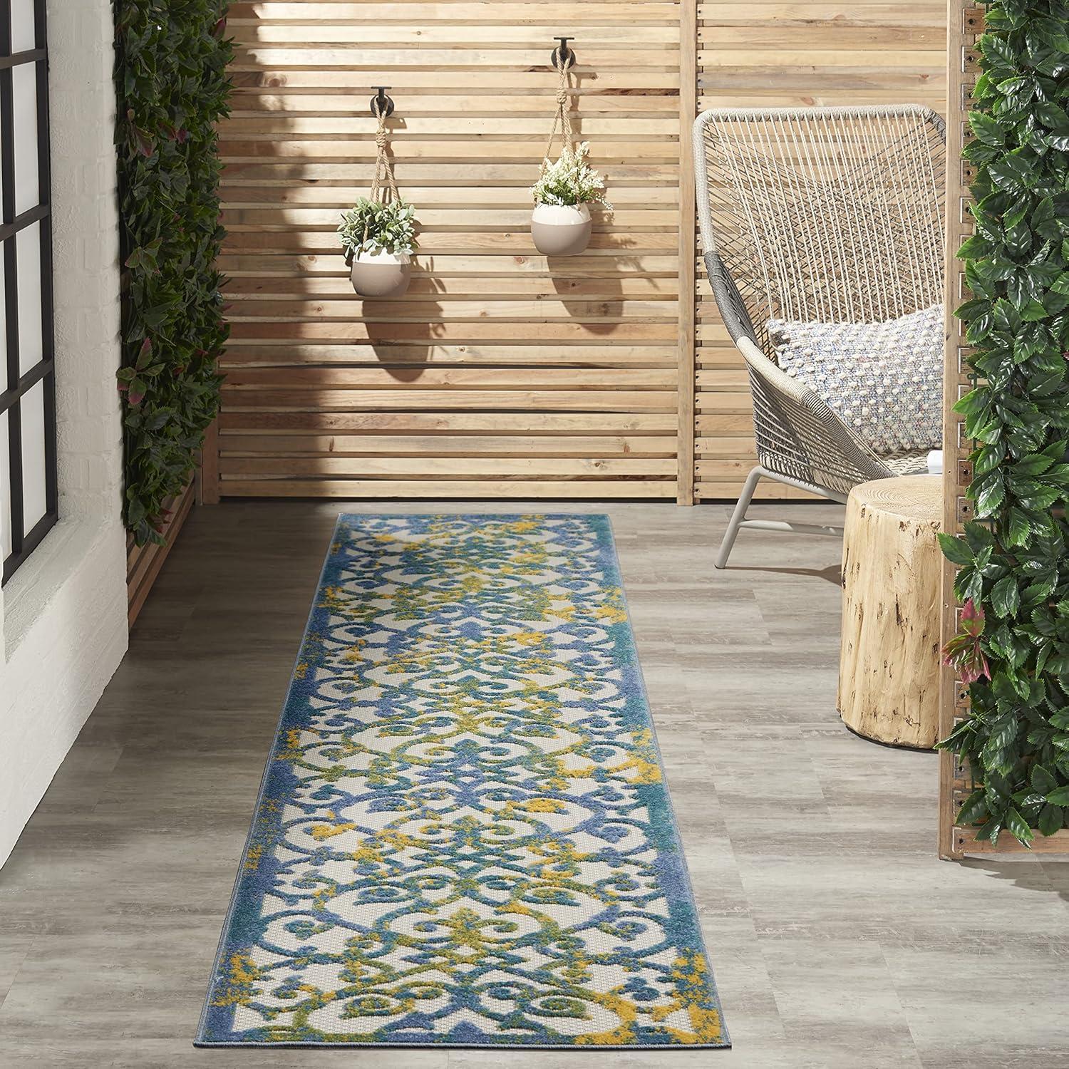 Nourison Aloha Contemporary Scroll Outdoor Rug