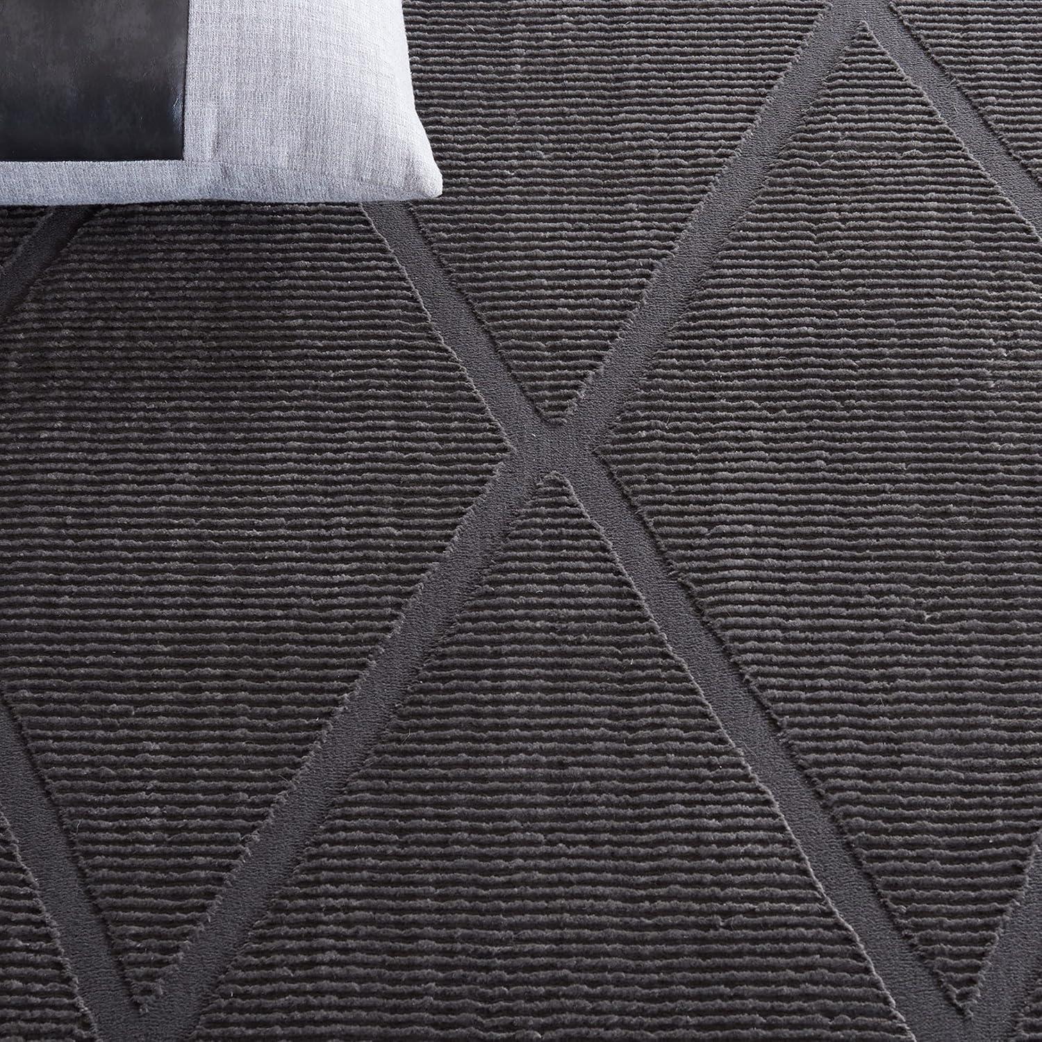 SAFAVIEH Revive Lorrin Diamond Polyester Area Rug, Charcoal, 9' x 12'