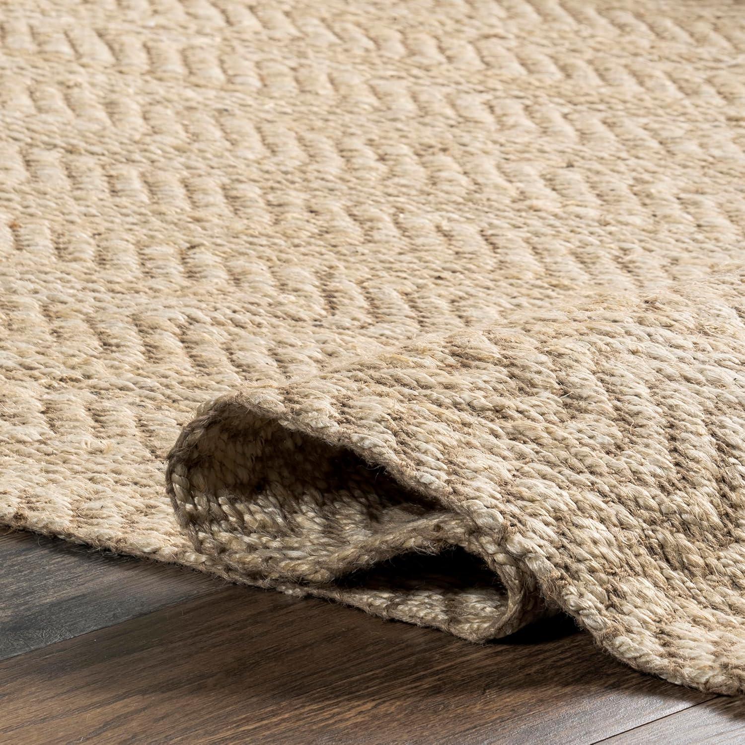 nuLOOM Wavy Chevron Jute Area Rug, 6' x 9', Natural