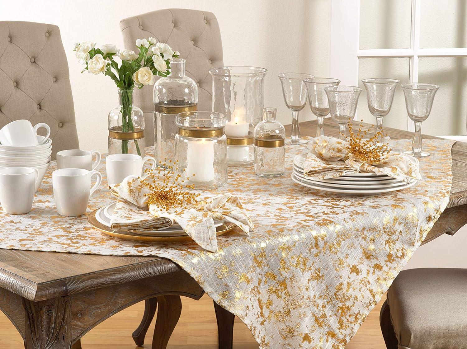 Saro Lifestyle Brushed Foil Tablecloth