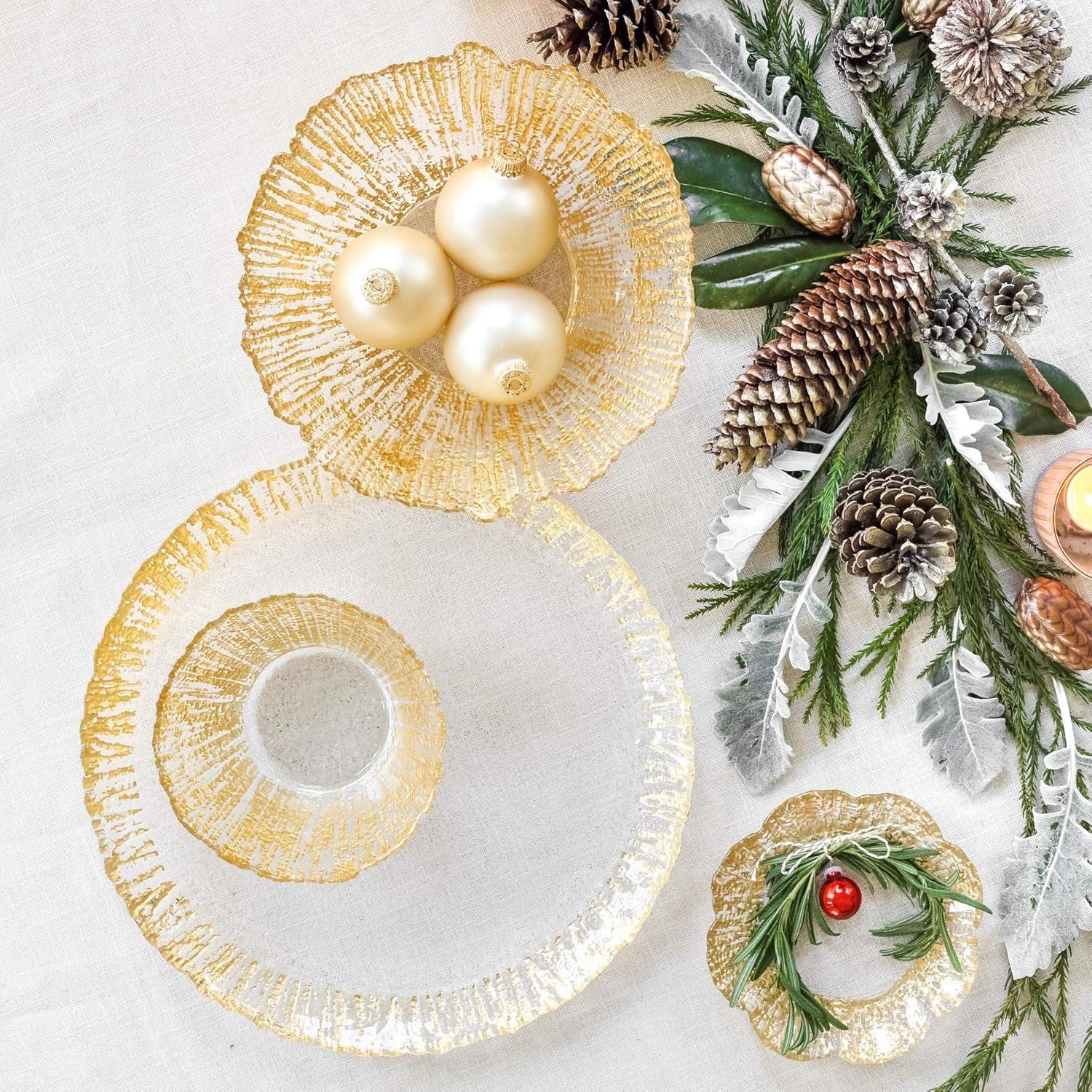 Rufolo Glass Gold Round Platter