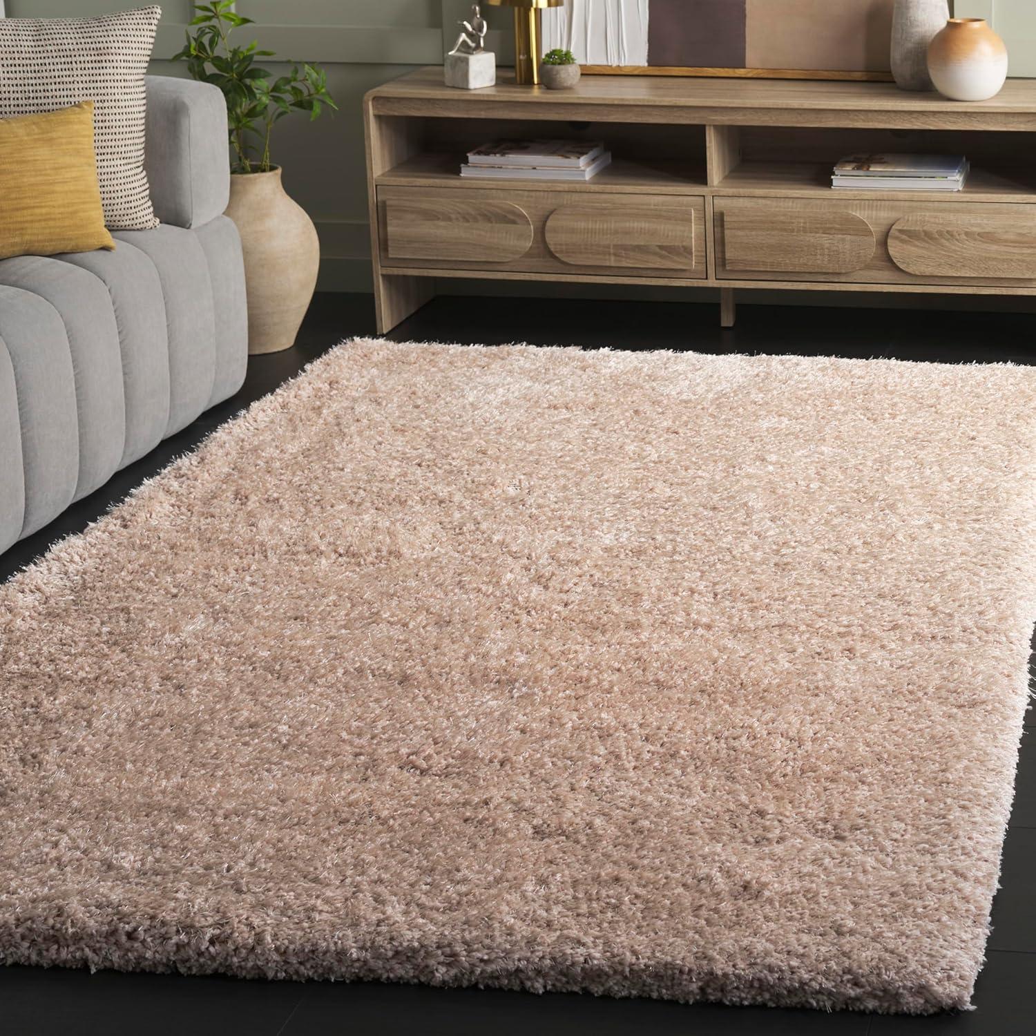 Express Shag SGE620 Hand Tufted Indoor Area Rug - Beige - 5'x8' - Safavieh