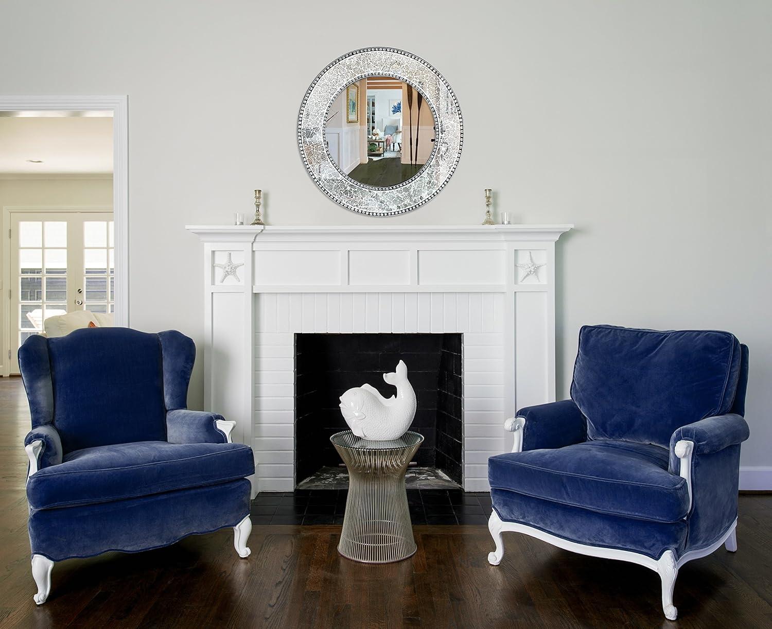 World Menagerie Cobberas Manufactured Wood, Glass Round Wall Mirror