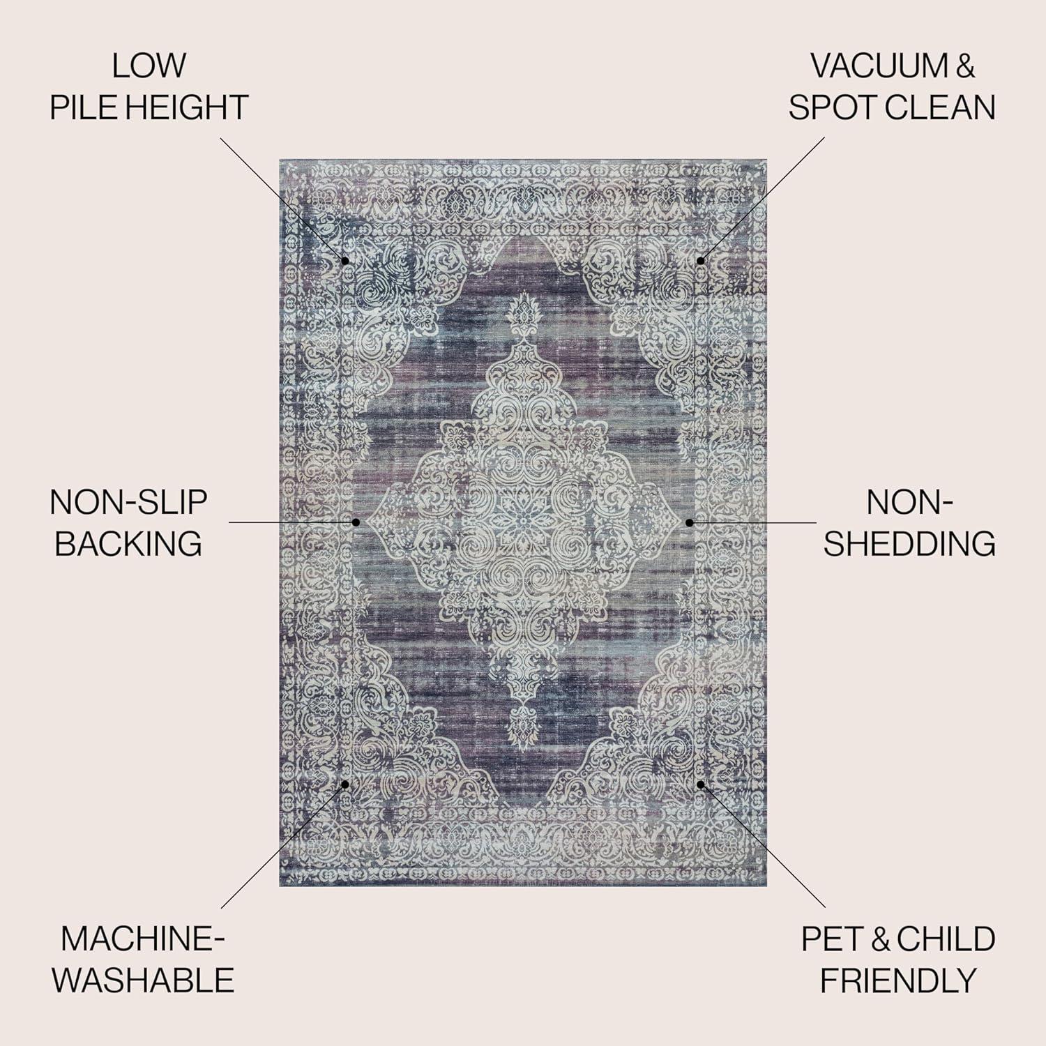 Regis Bohemian Medallion Machine-Washable Area Rug - JONATHAN Y