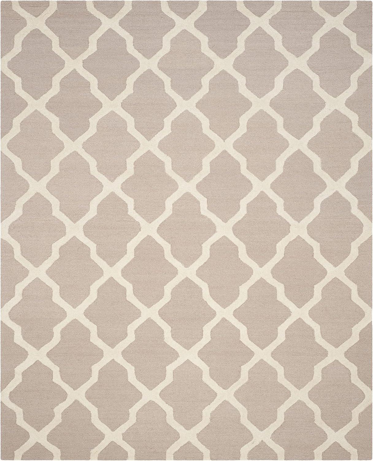 Hand-Tufted Cambridge Beige & Ivory Wool 10' x 14' Rectangular Rug