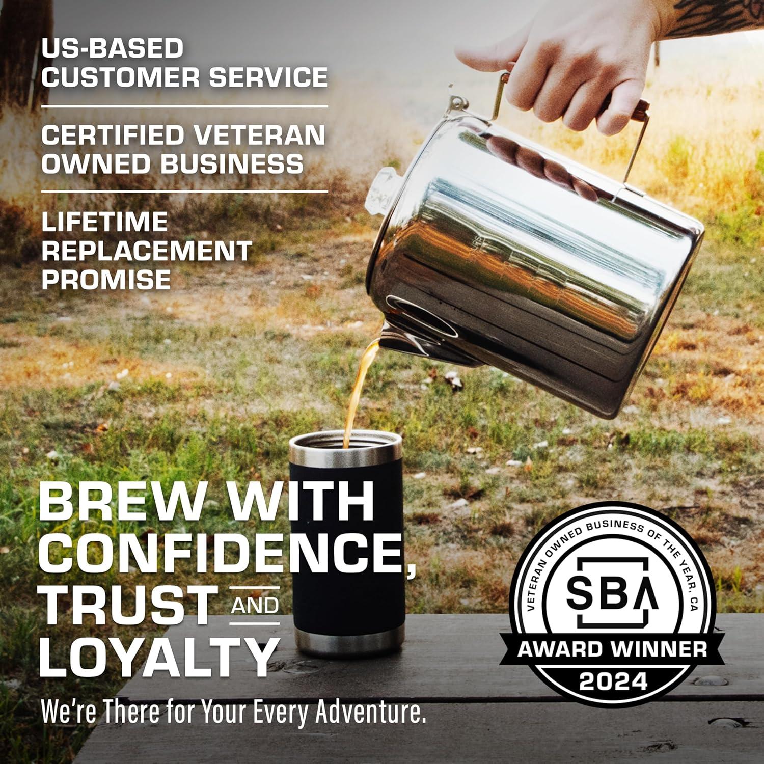 Stack man Bozeman Percolator Coffee Pot ,Stainless Steel Stovetop Percolator Coffee Maker – Durable, Flavorful, And Adventure-Ready — NO Aluminum Or Plastic [9 Cup]