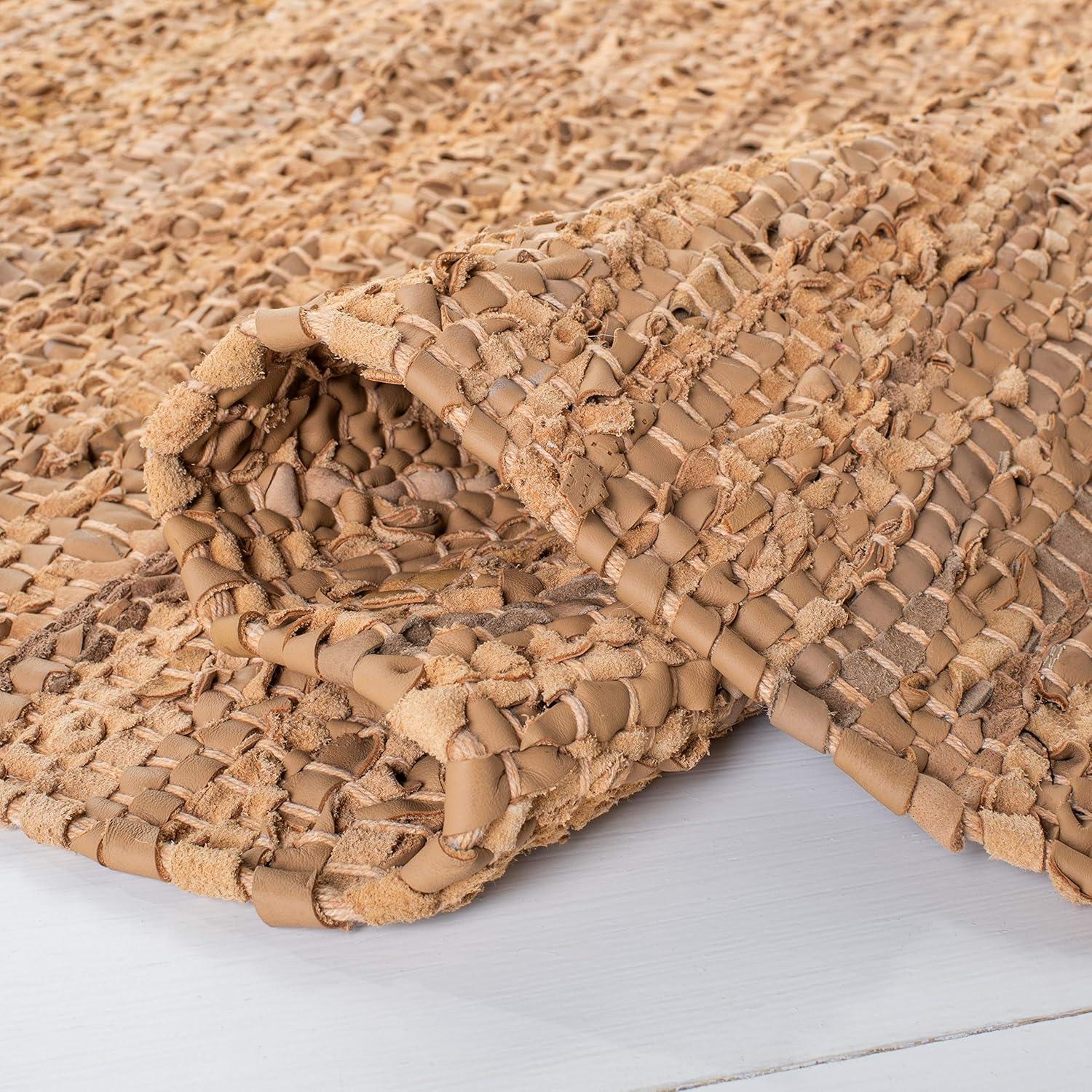 SAFAVIEH Vintage Leather Christal Solid Area Rug, Light Gold, 4' x 6'