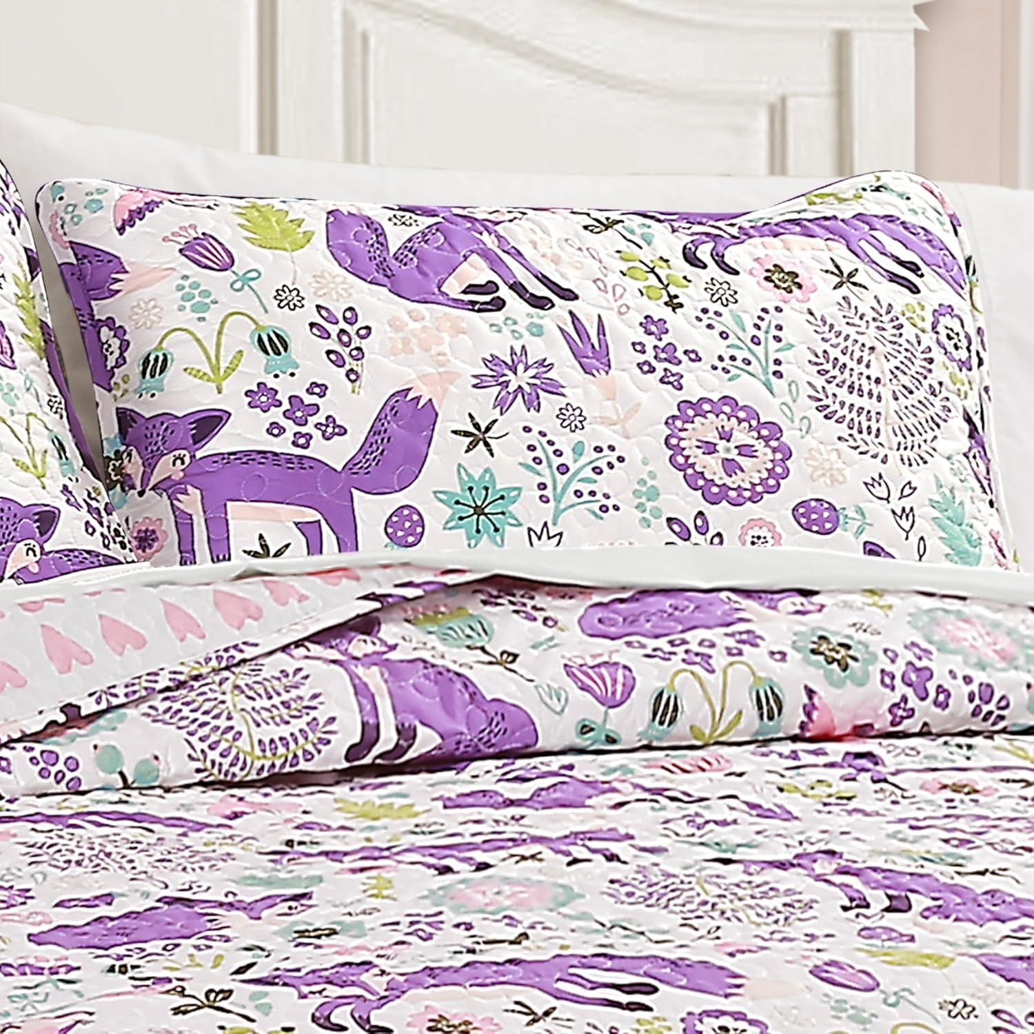Lush Decor Microfiber Reversible Traditional 4 Piece Quilt Set