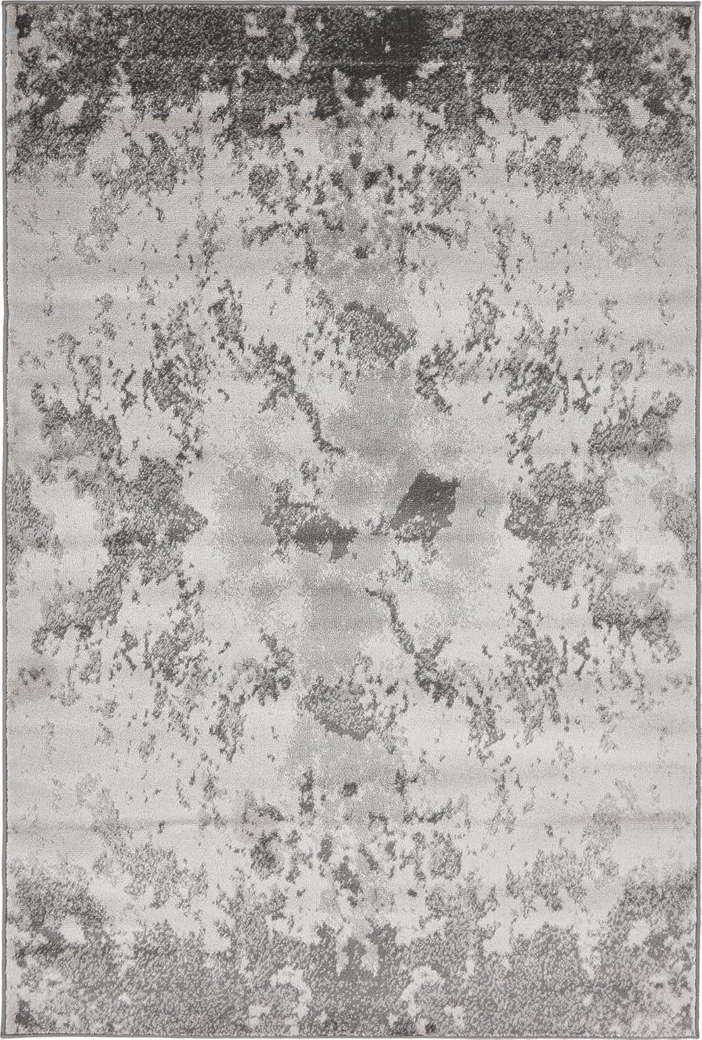 Unique Loom Metro Collection Area Rug - Space (4' 1" x 6' 1" Rectangle Light Gray/Gray)
