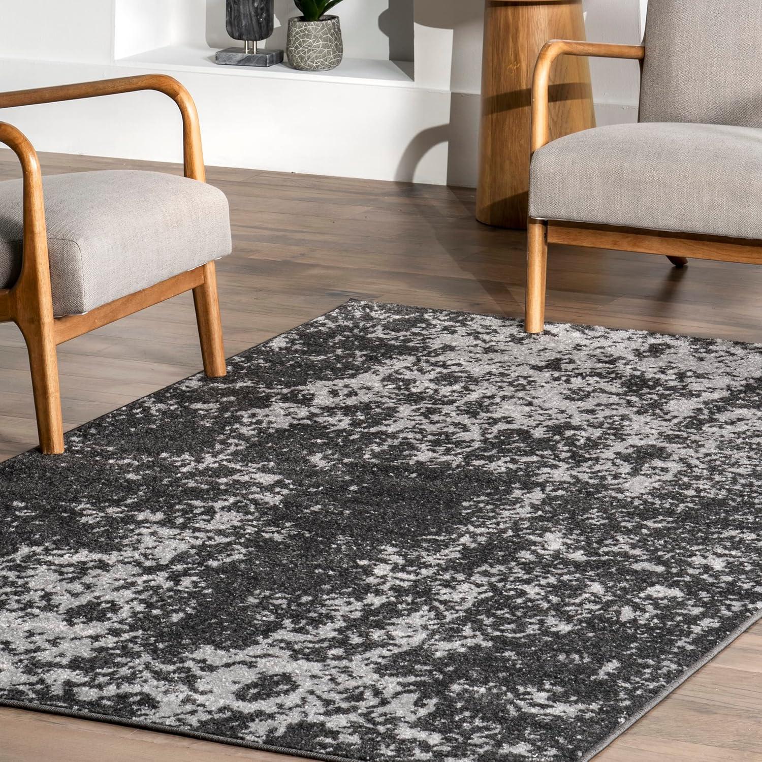 nuLOOM Deedra Modern Abstract Area Rug, 4' x 6', Dark Gray